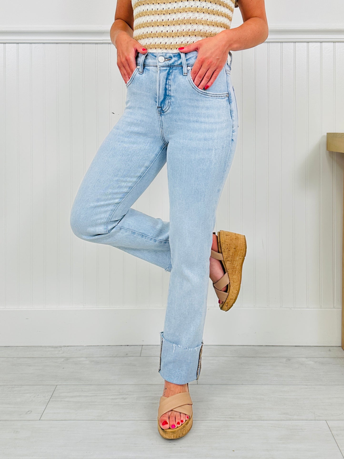 Crush On The Cuff Tummy Control Mom Jeans
