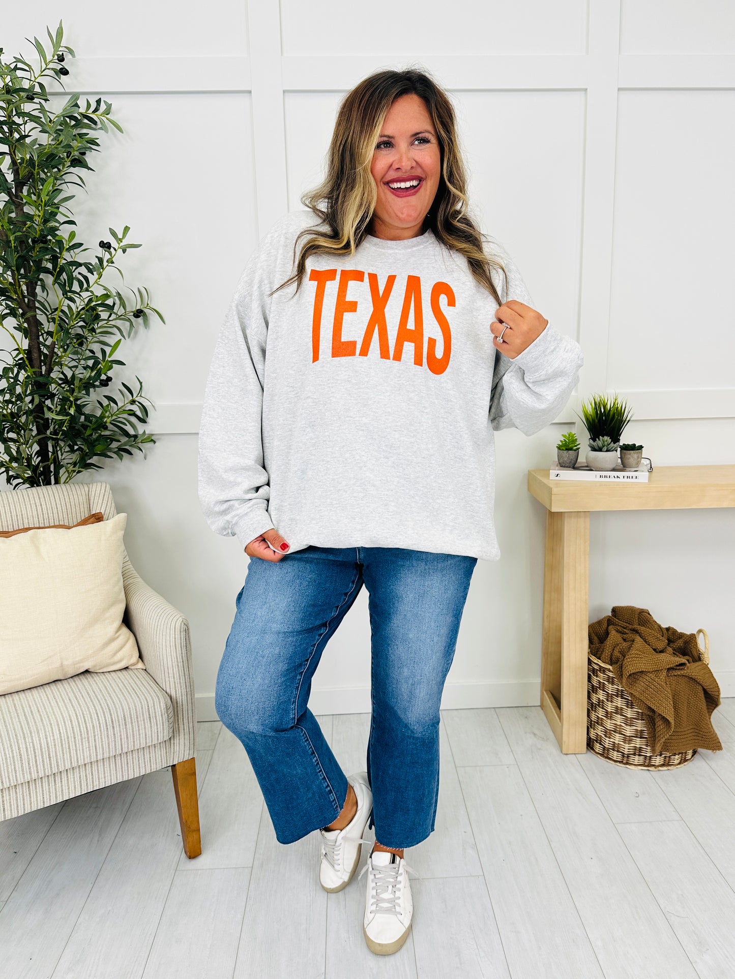 Texas Reversible TX Graphic Crewneck Sweatshirt