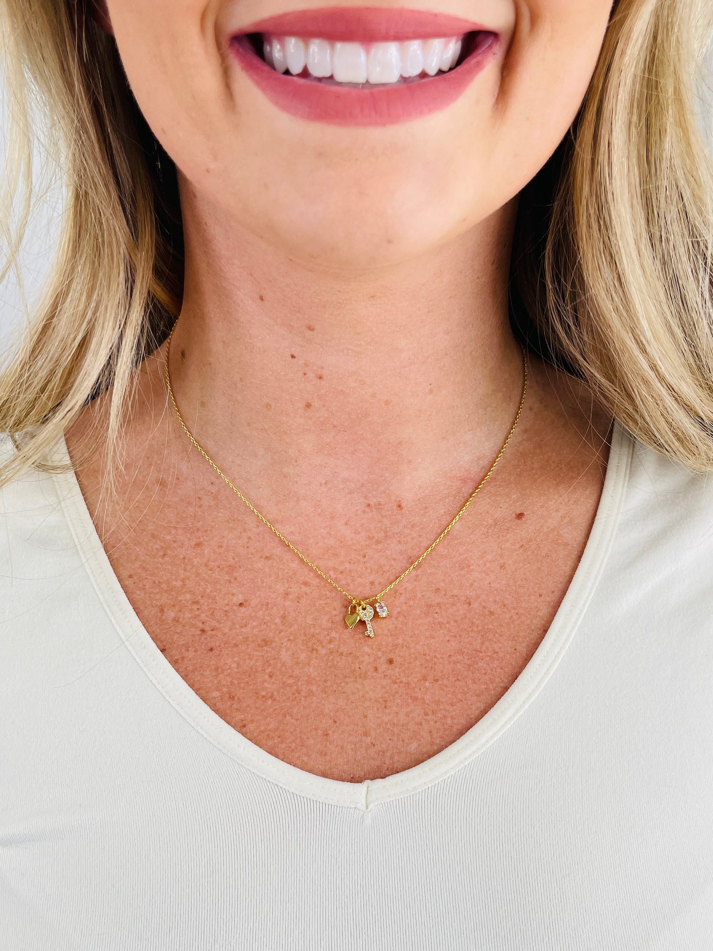 Unlock My Love Charm Necklace- Multiple Colors!