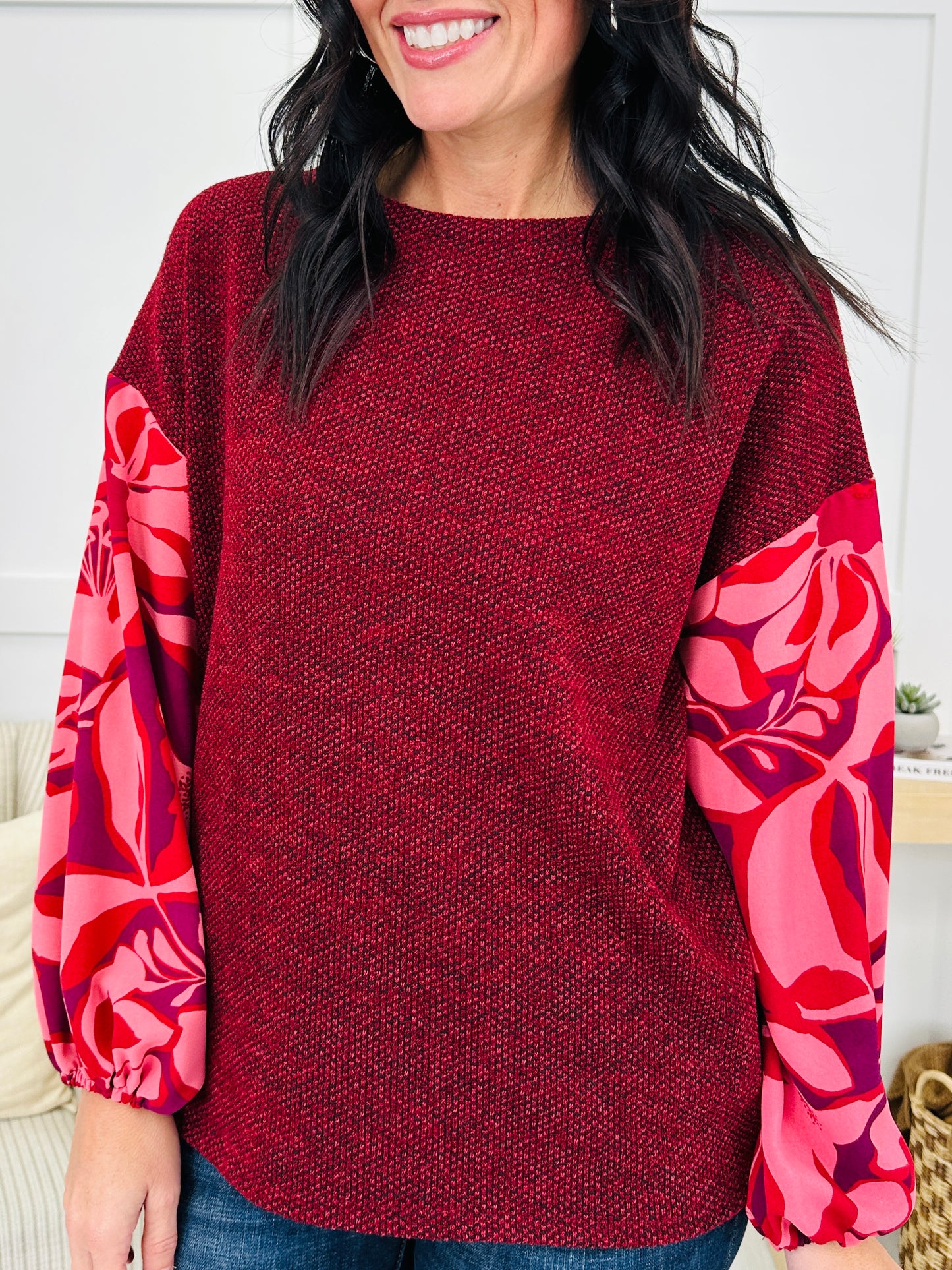 Print Me A Memory Sweater in Wine