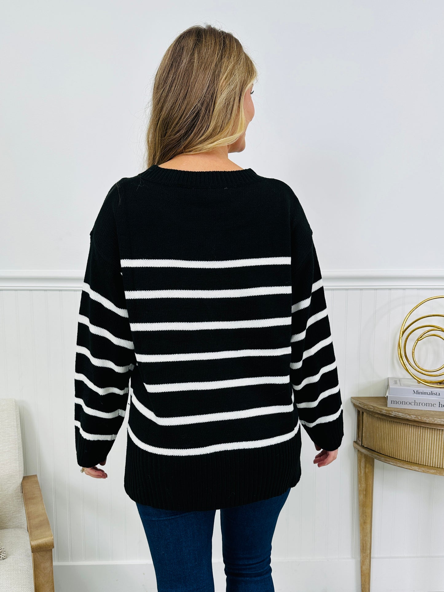 Falling Into Pattern Sweater in Black