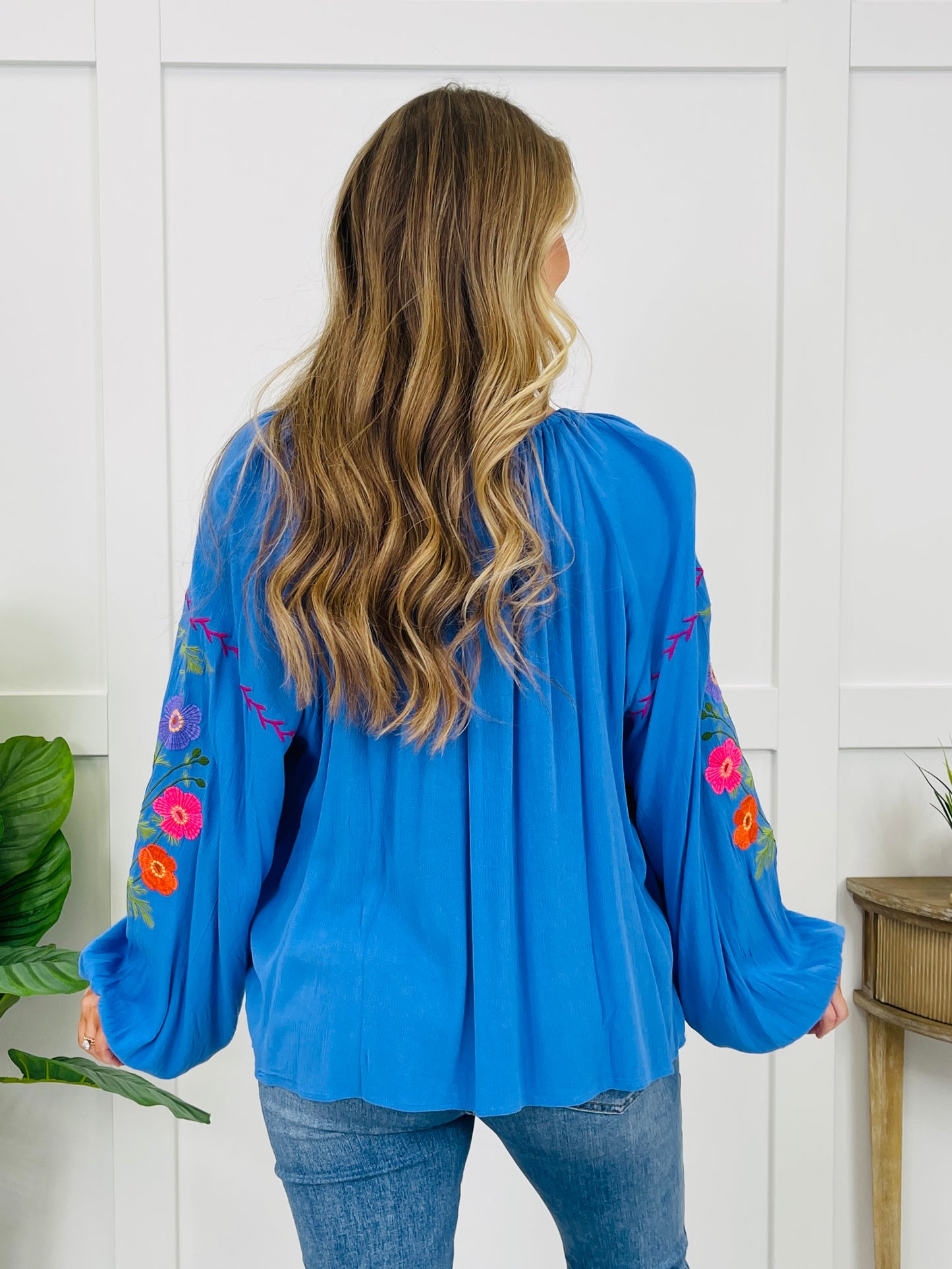 Garden Symphony Top In Cadet Blue