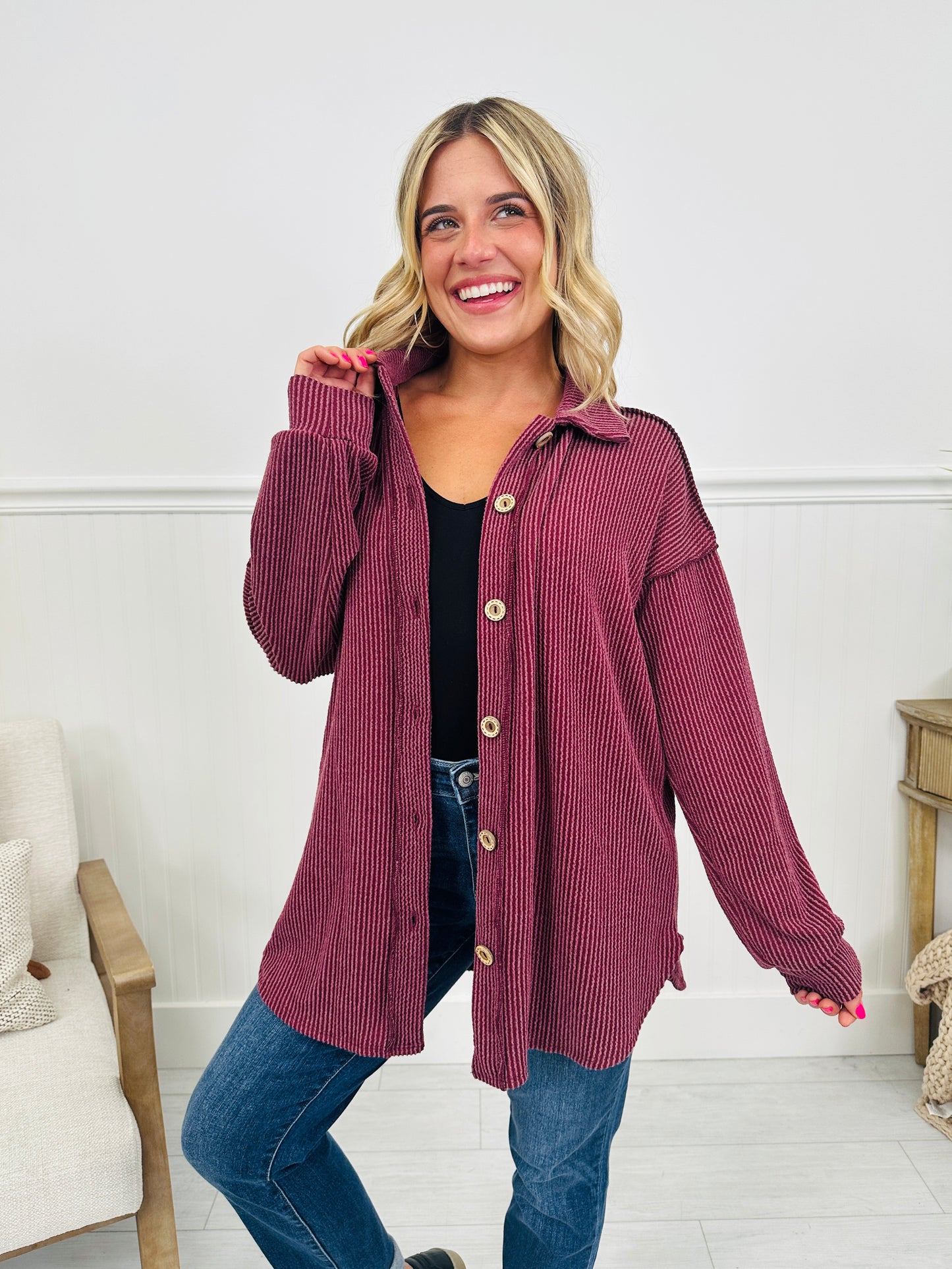 Fall Feelings Shacket- Multiple Colors!