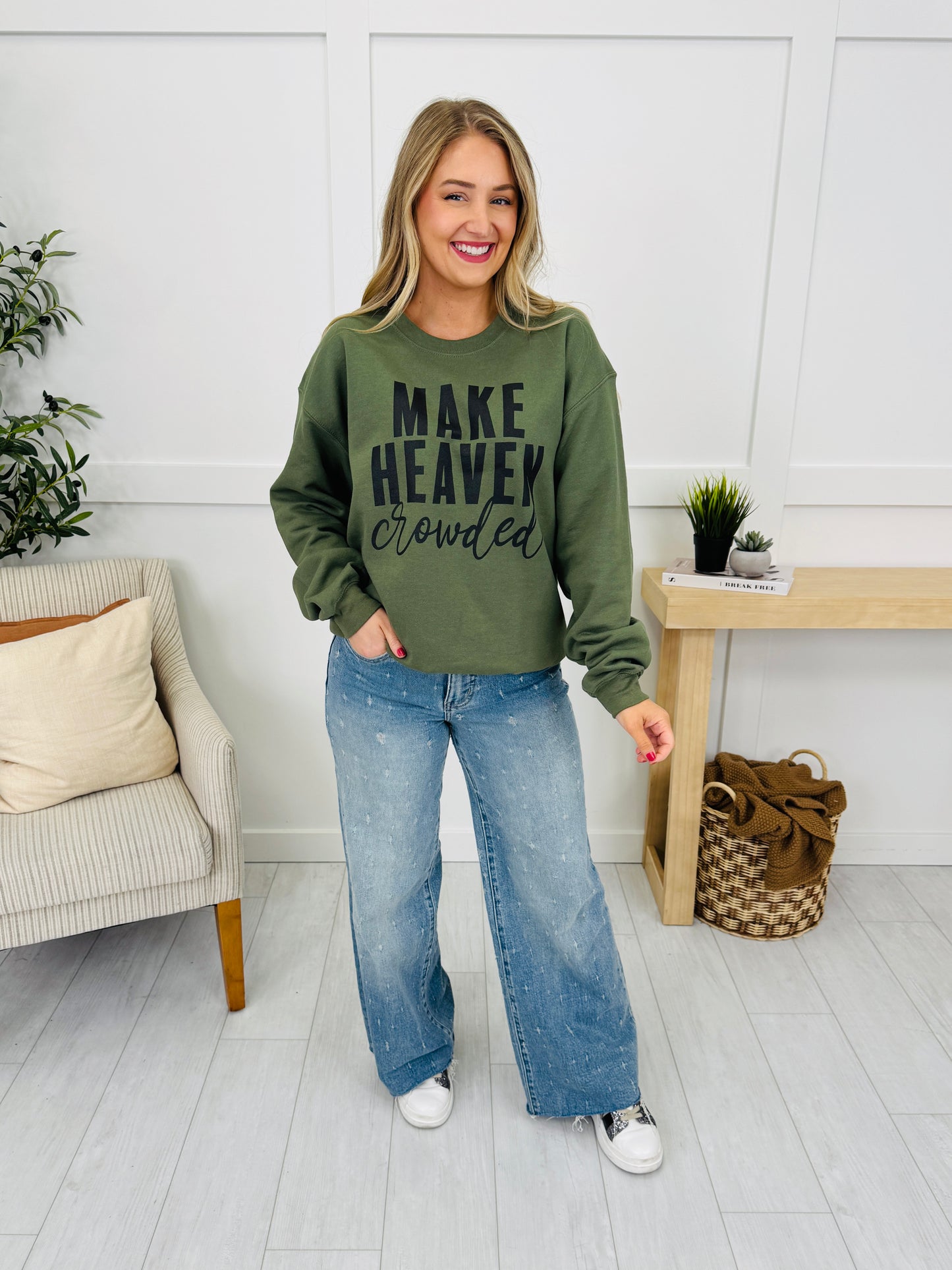 Make Heaven Crowded Crewneck Graphic Sweatshirt - Multiple Colors!