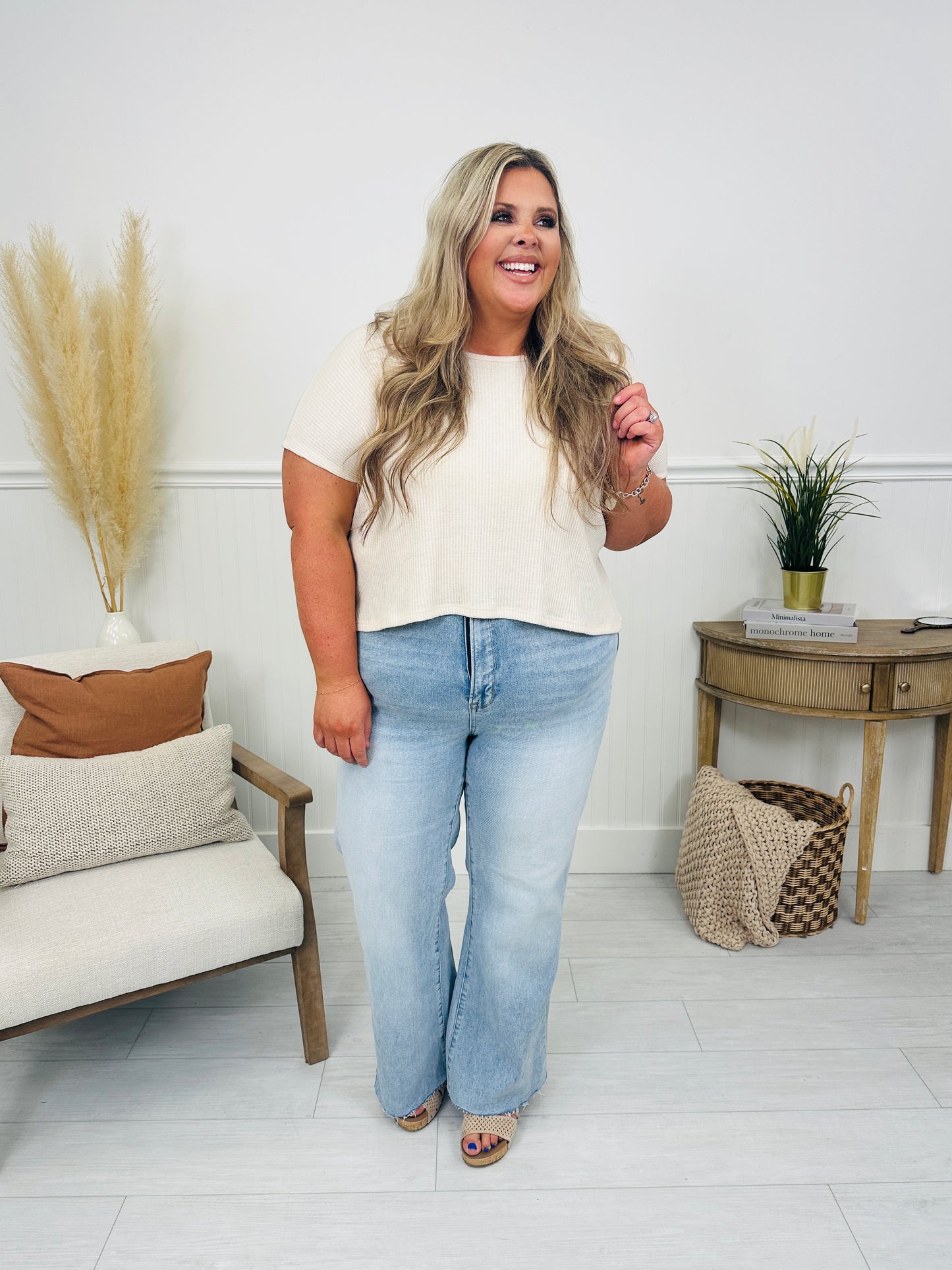 Made You Look Tummy Control Flare Vintage Wash Jeans