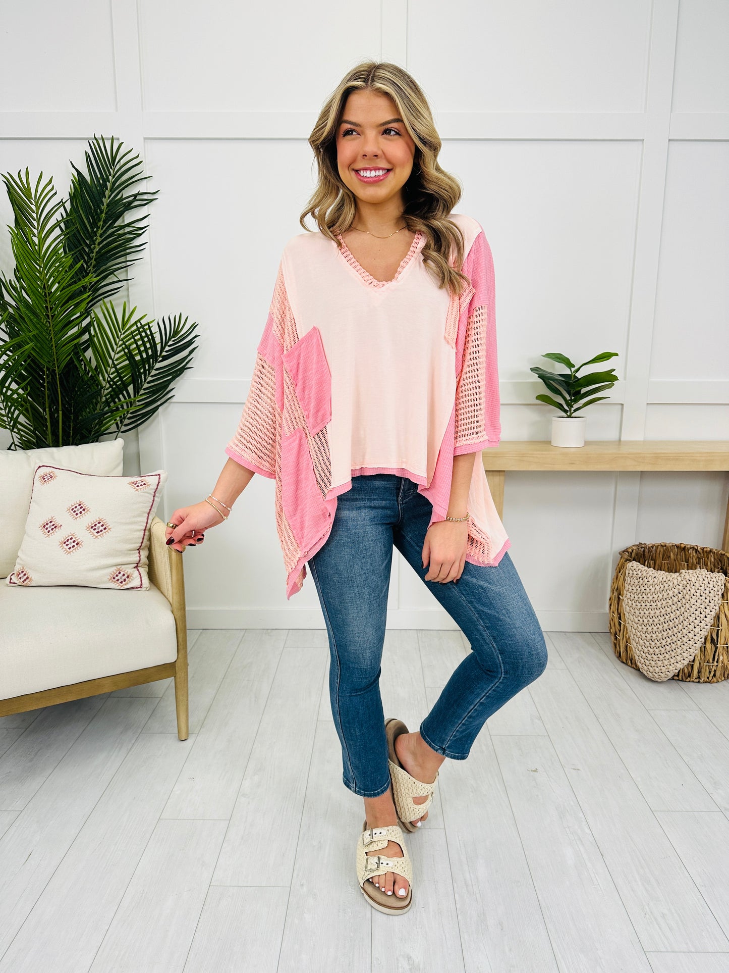 Airy Elegance Top In Peach Blush