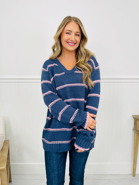 Lined With Love Sweater in Denim