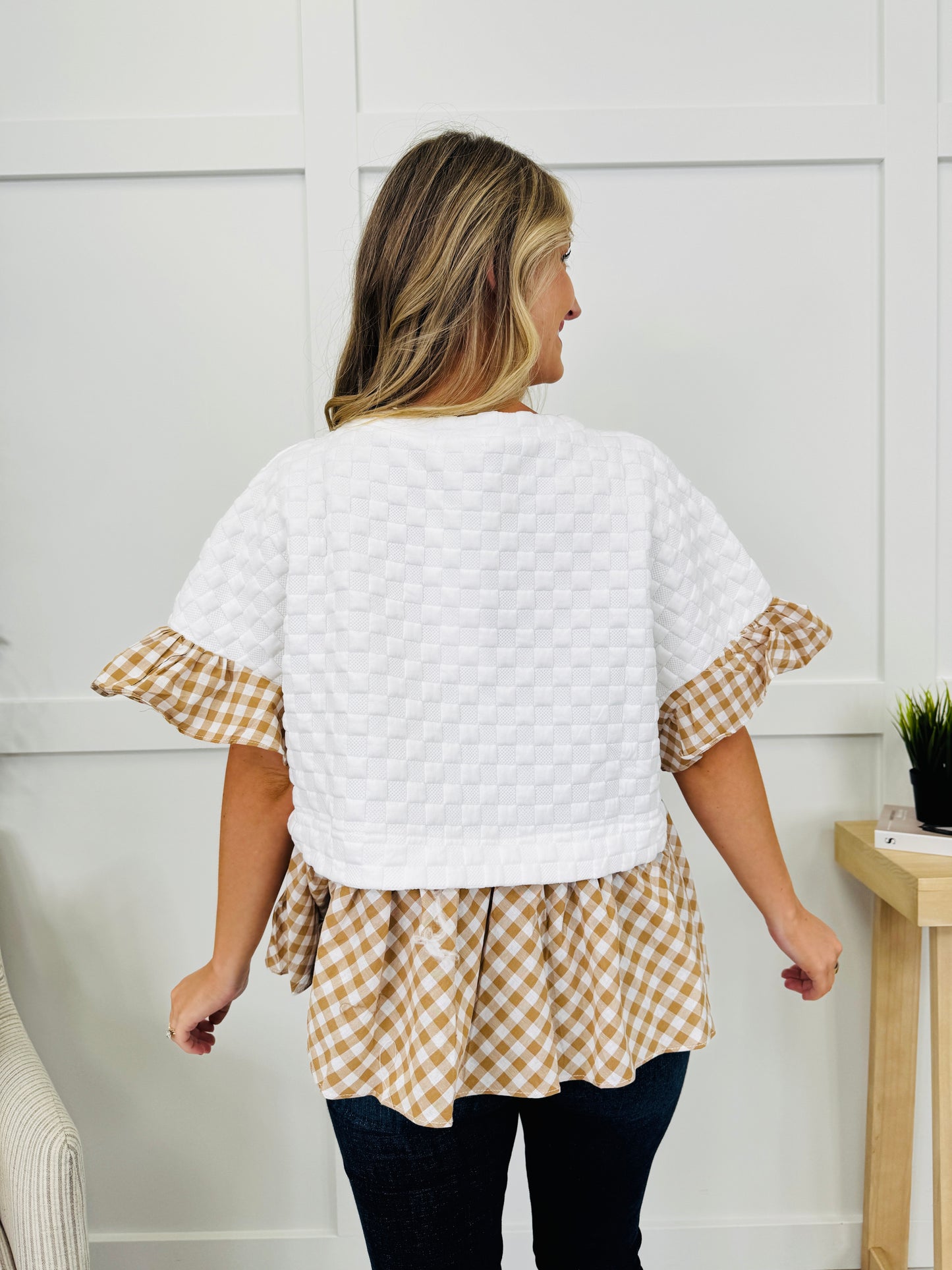 Falling For Gingham Top