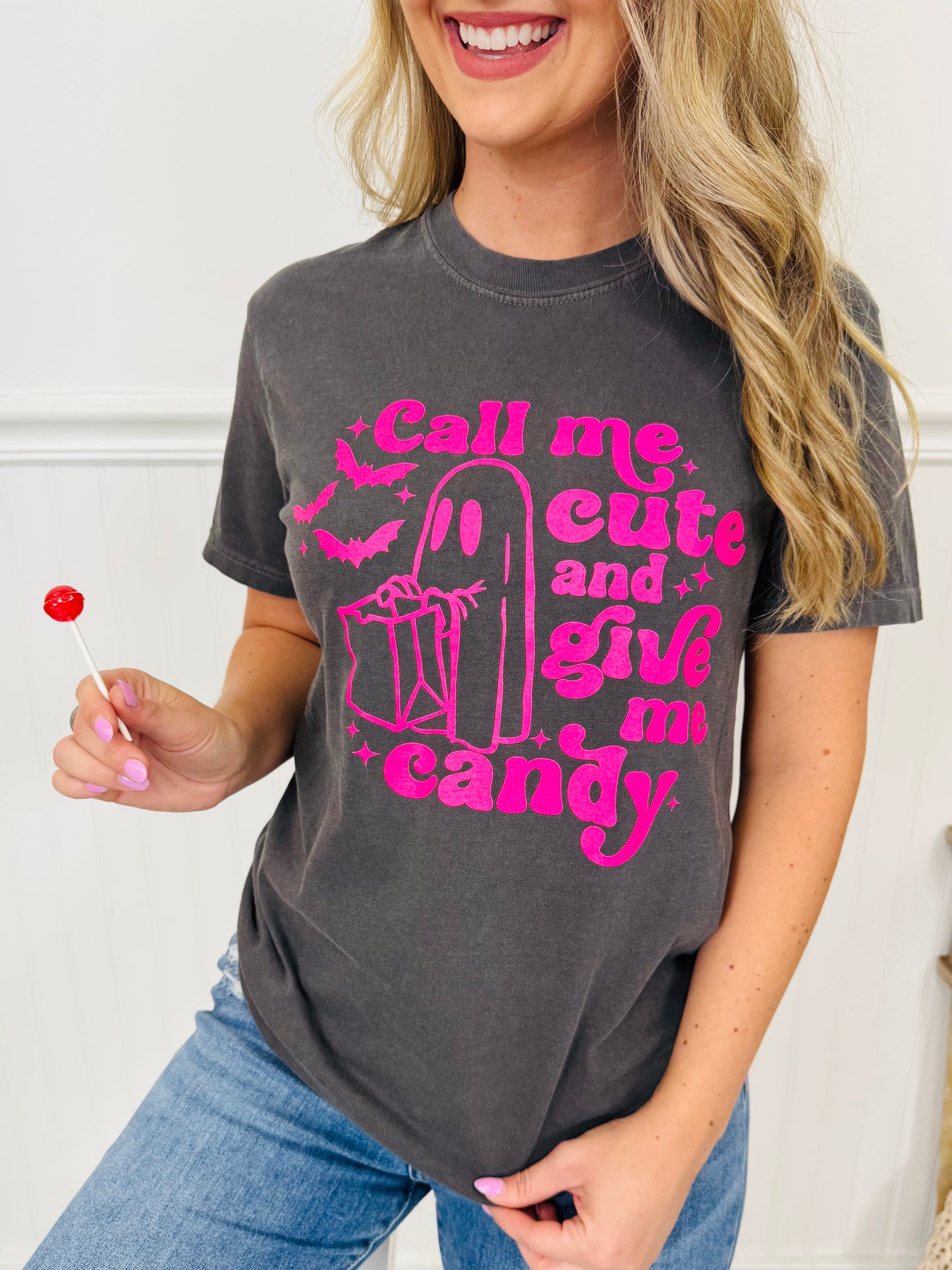 Call Me Cute and Give Me Candy Graphic Tee