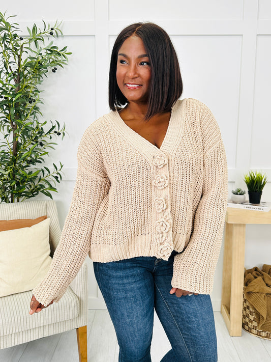 Bloom Where Buttoned Cardigan in Latte