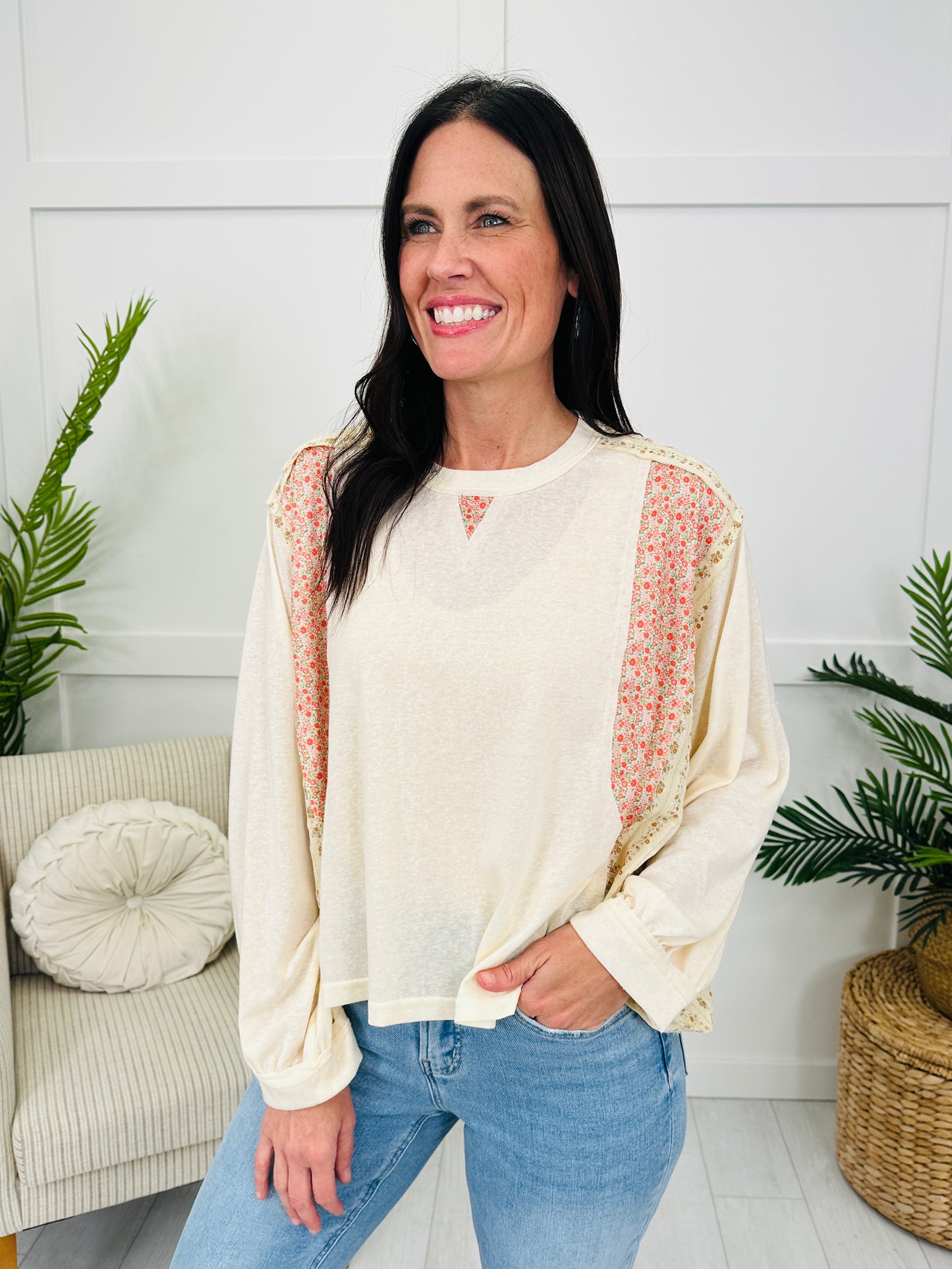 Layered Petals Top in Cream