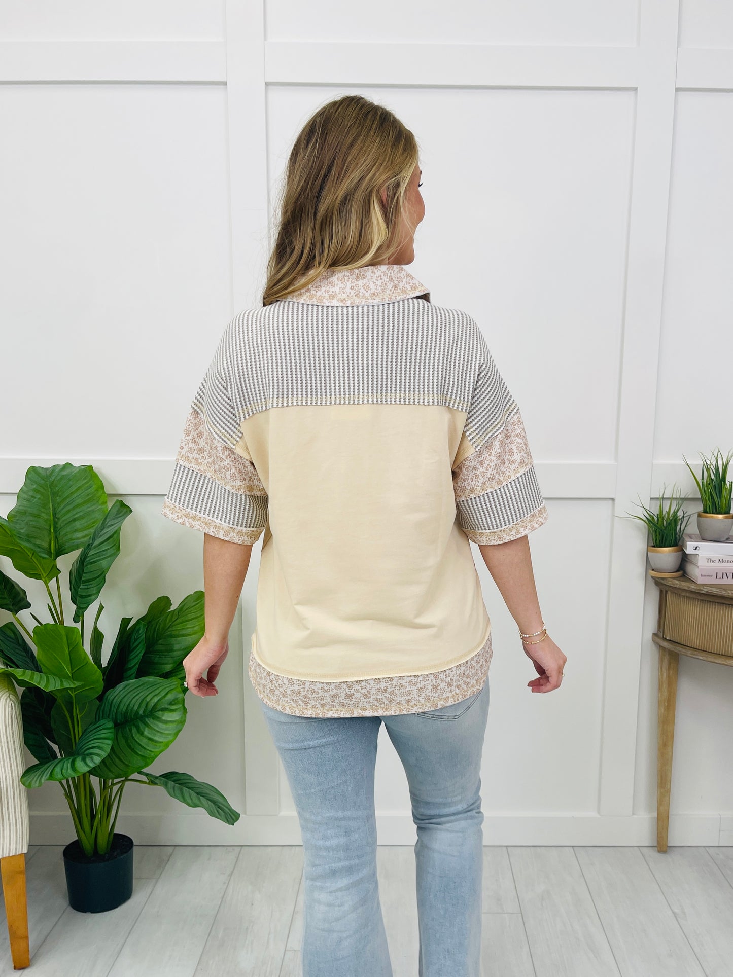 Patchwork Harbor Top In Natural