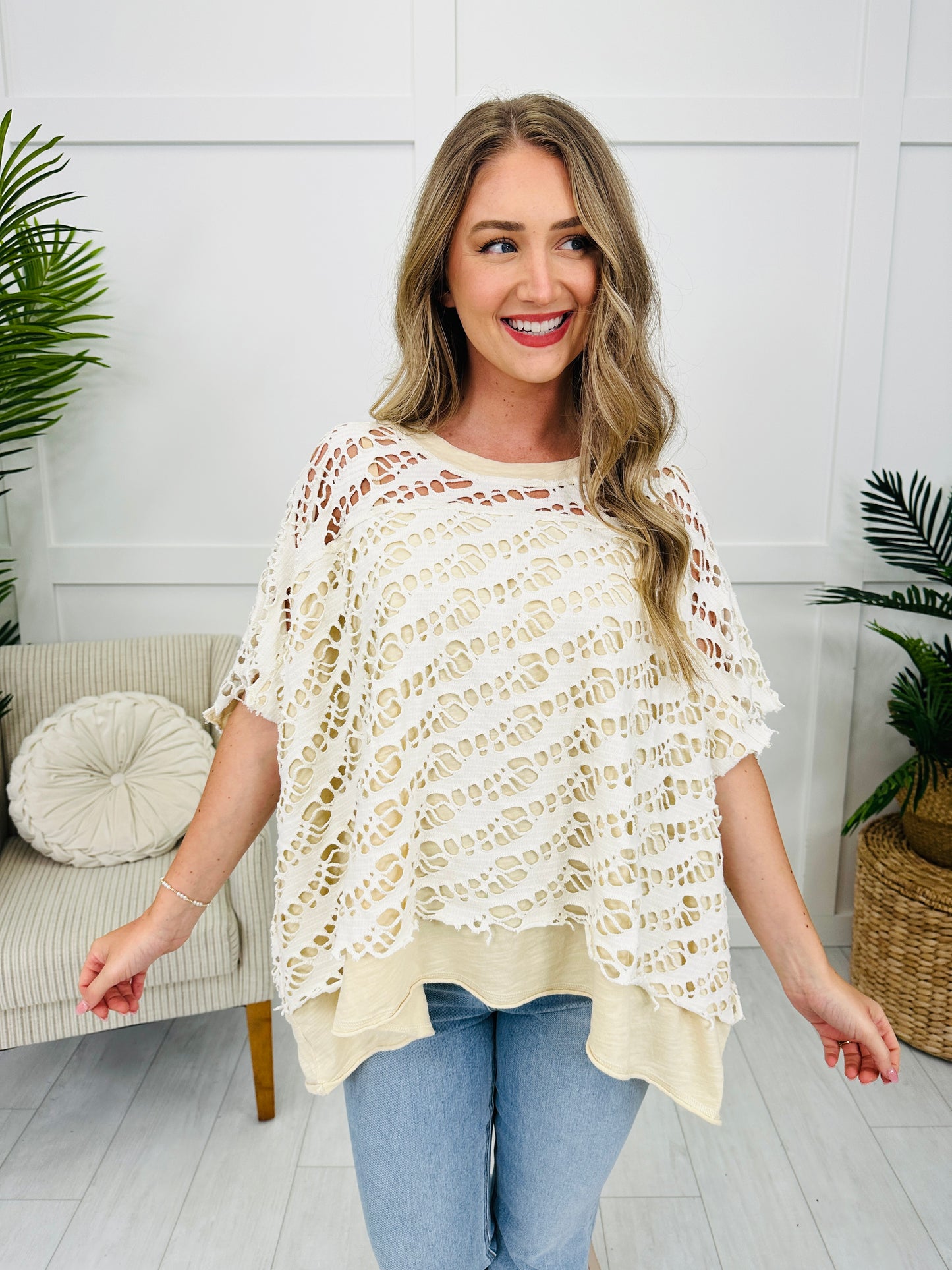 Unraveled Beauty Pullover in Cream