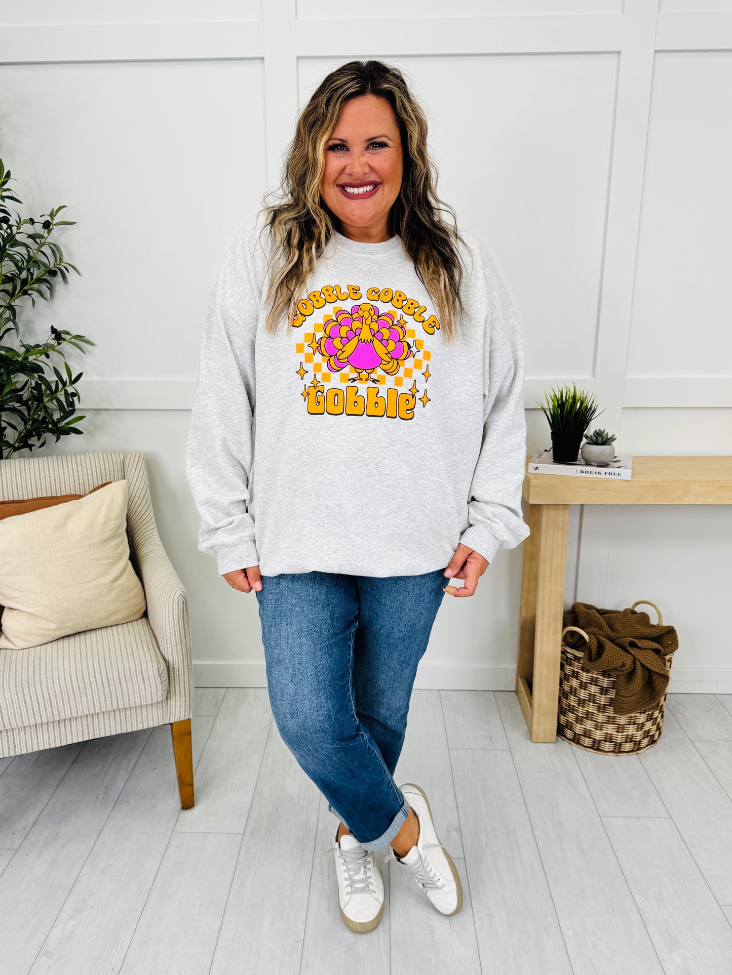 Gobble Gobble Graphic Crewneck Sweatshirt