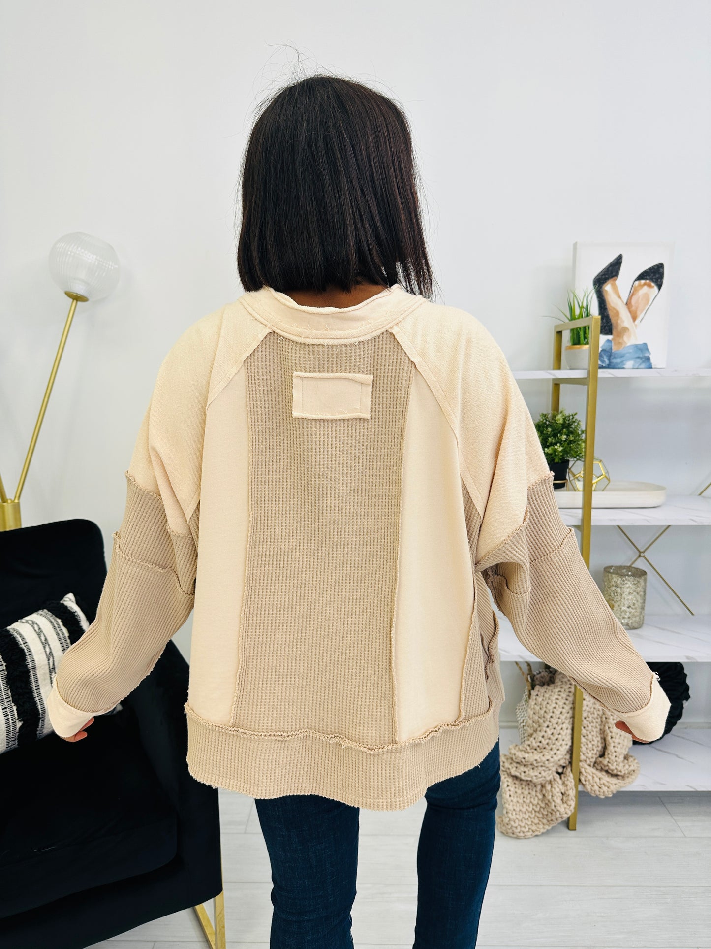 Kept You Close Pullover in Beige Multi