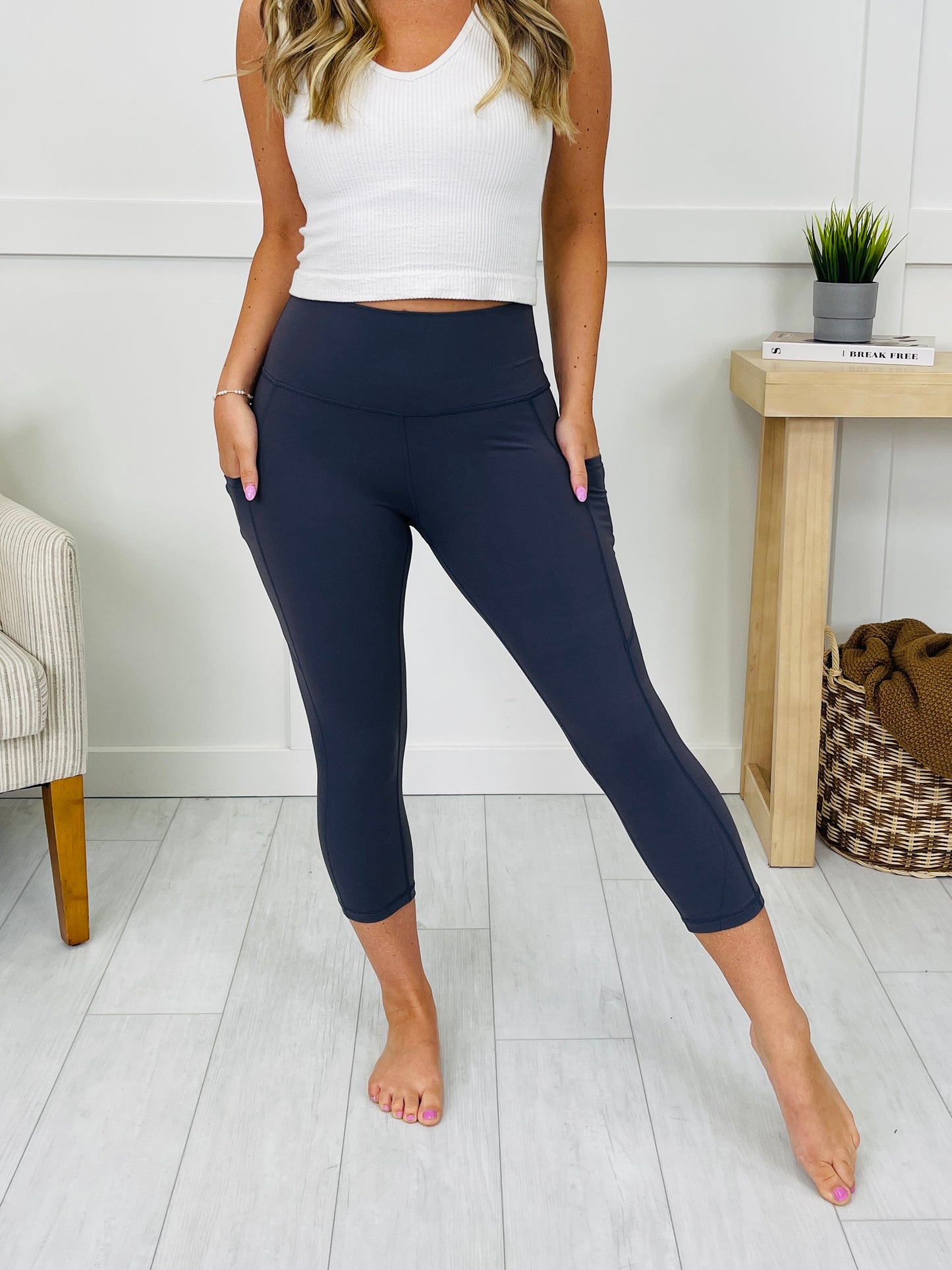 Vital Motion Capri Leggings in Charcoal