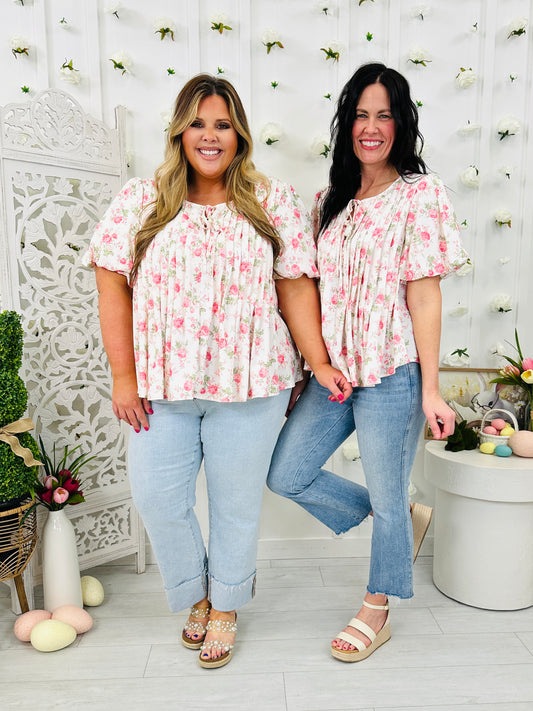 Vintage Blossoms Top In Blush