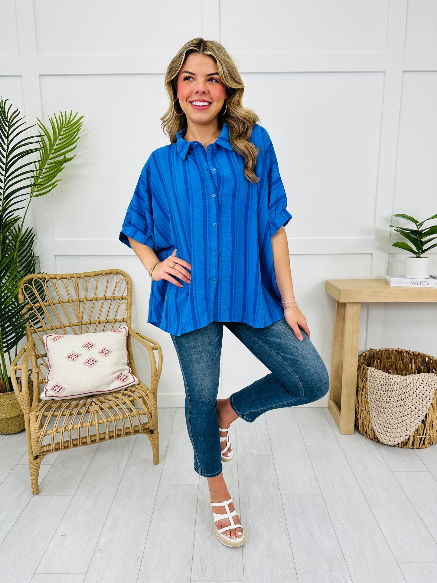DOORBUSTER! Parallel Play Top in Ocean Blue