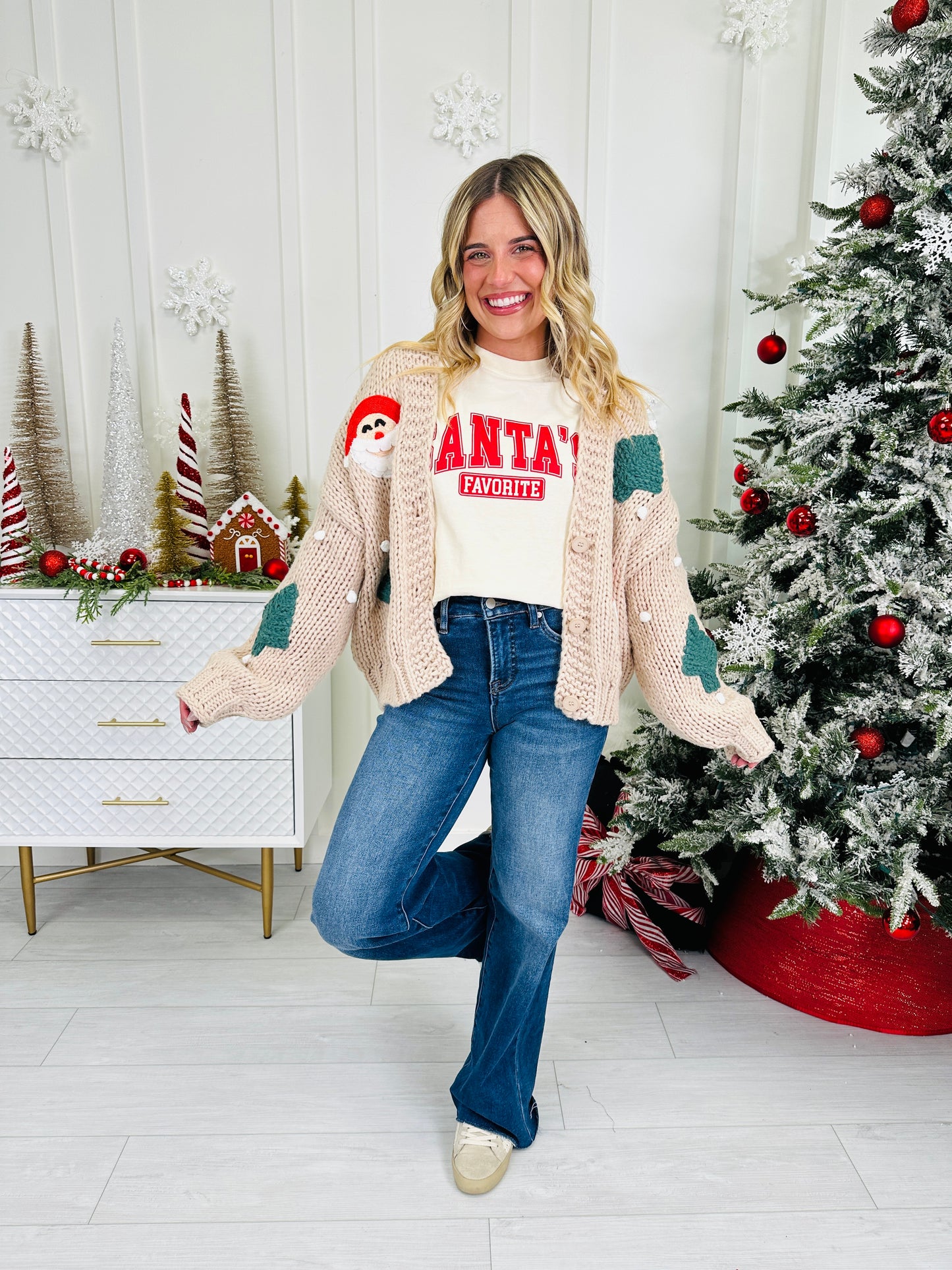 Santa Stop Here Cardigan