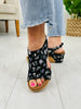 Sunshine Strut Wedges in Black Floral