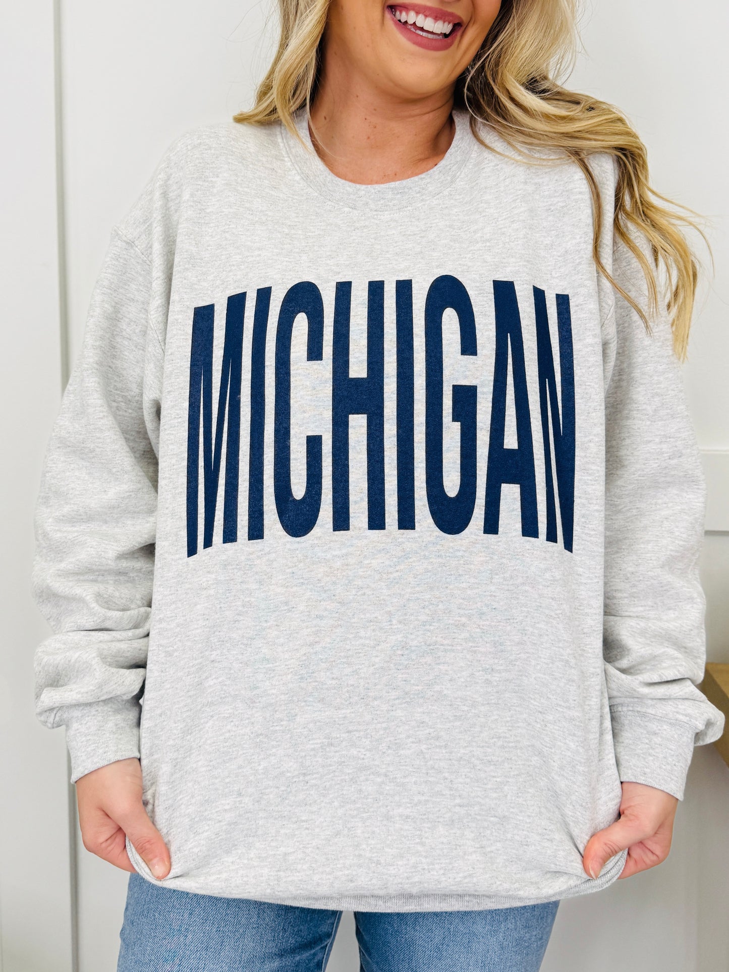 Michigan Reversible MI Graphic Crewneck Sweatshirt