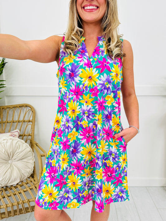 Palms And Plans Dress in Seabrook Island Print