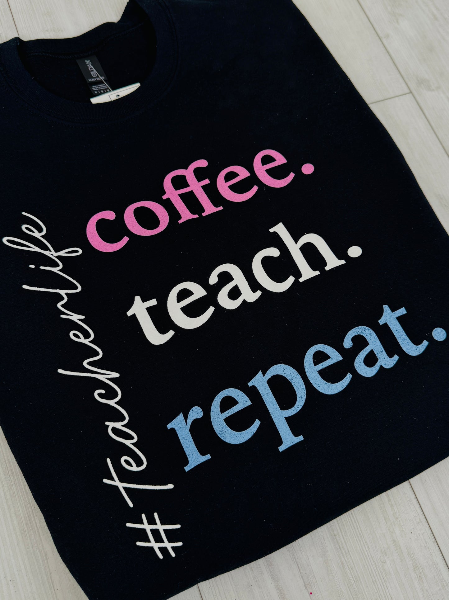 Coffee Teach Repeat Graphic Crewneck Sweatshirt