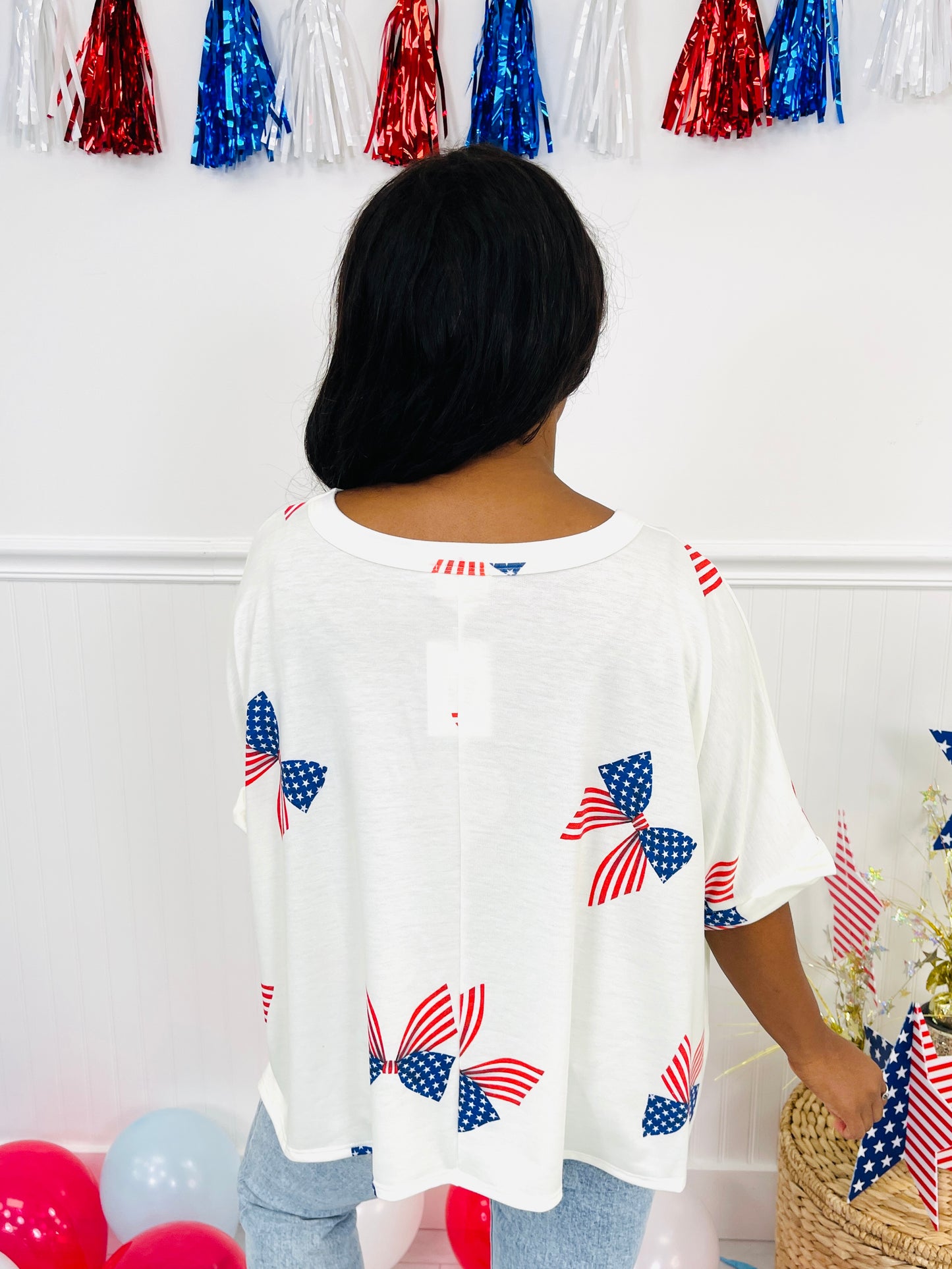 Star Spangled Bows Top