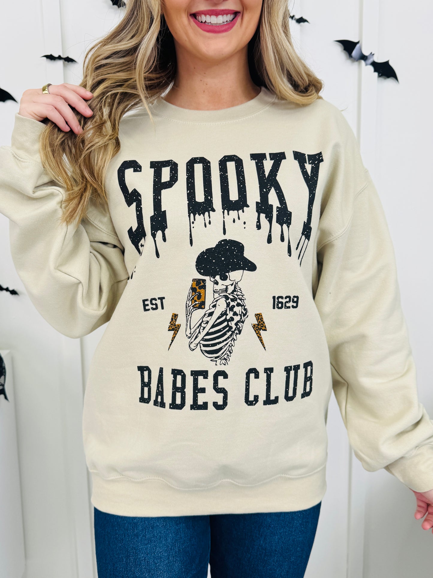 Spooky Babes Club Graphic Crewneck Sweatshirt