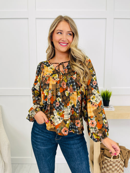 Cider Bloom Top in Burnt Orange