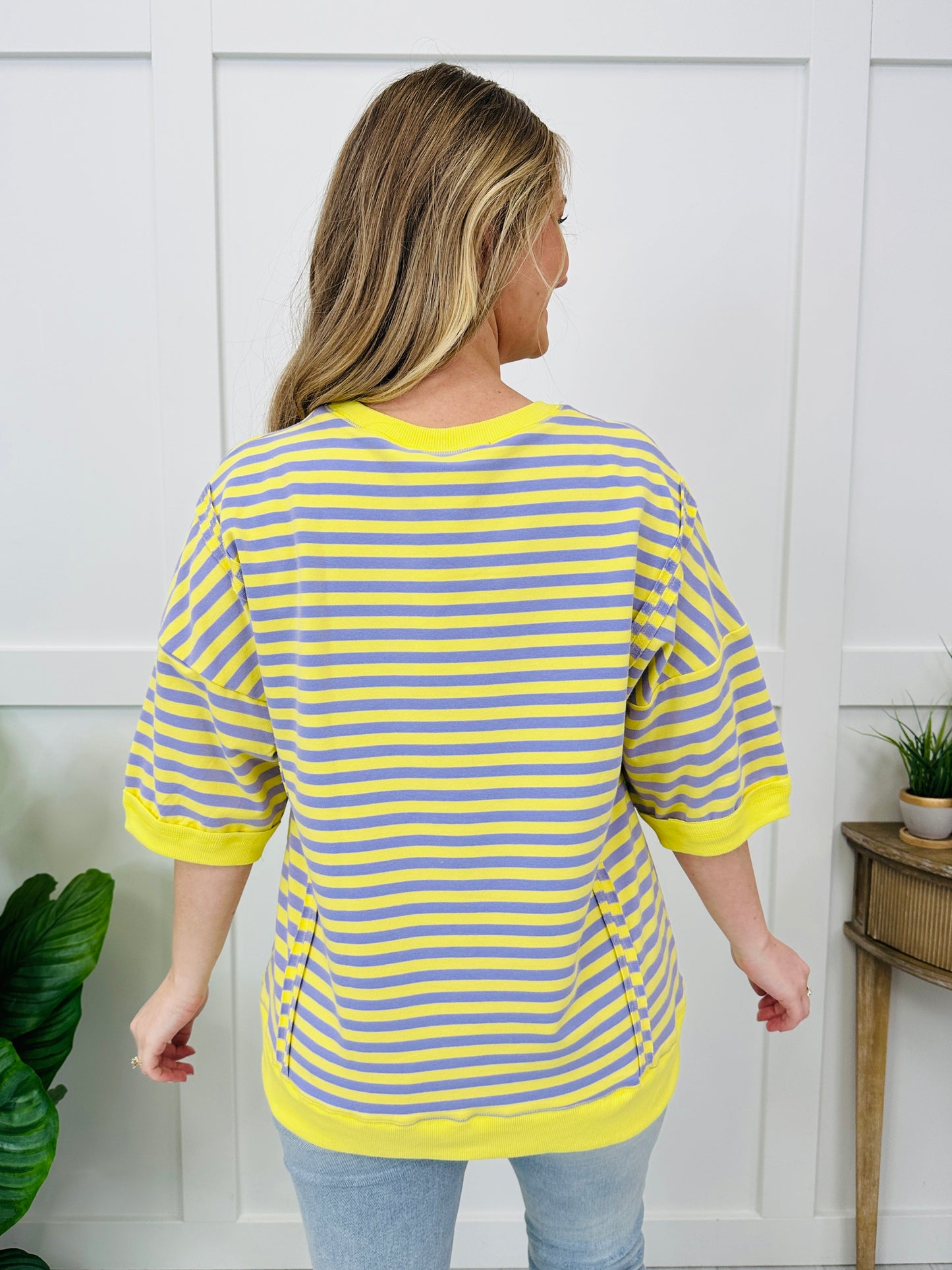 Bright Side Stripe Top In Lavender