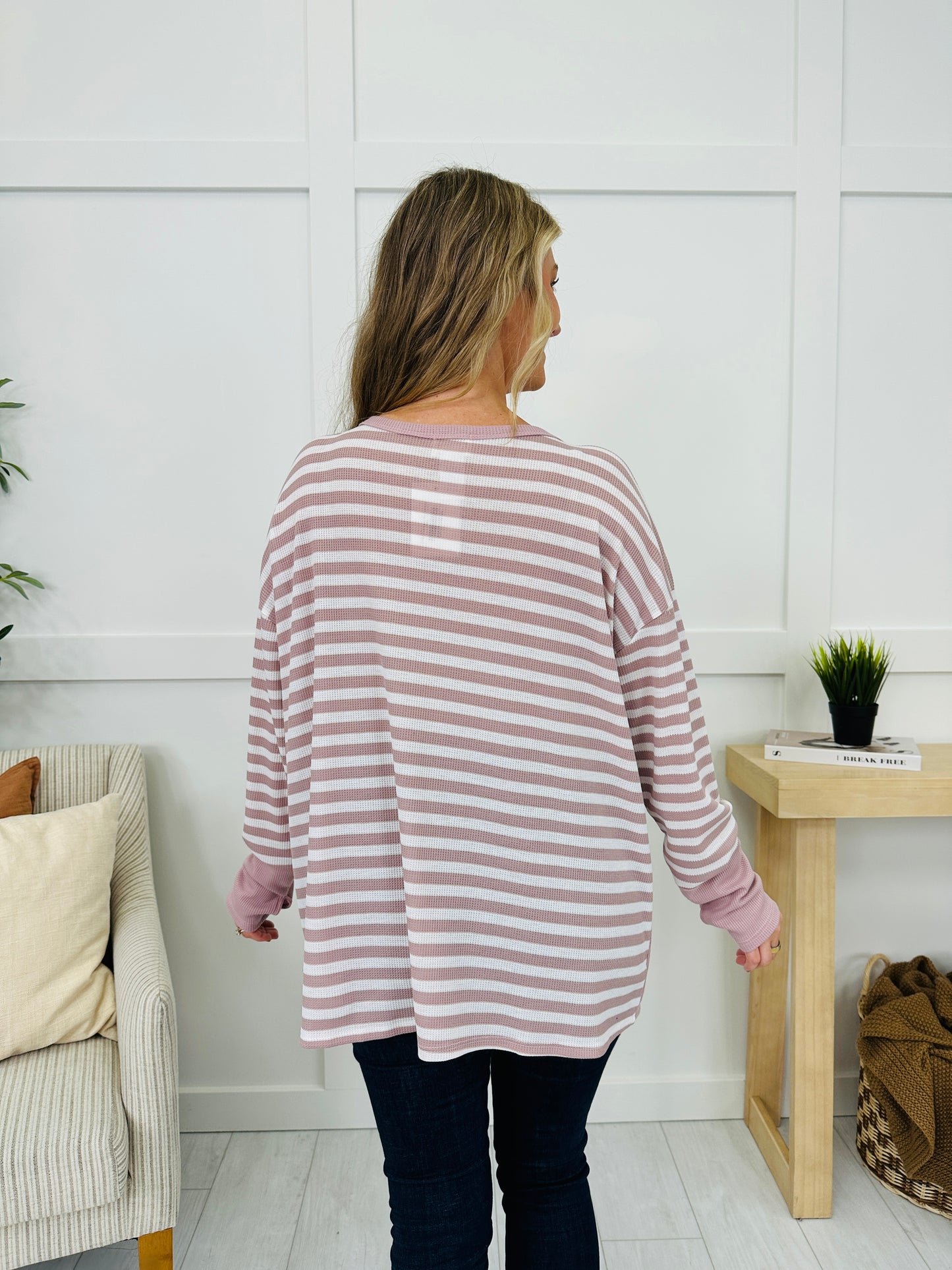 Lines Of Thought Top in Mauve