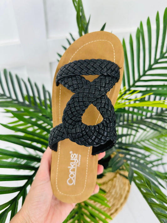 Strapped Serenity Sandals in Black
