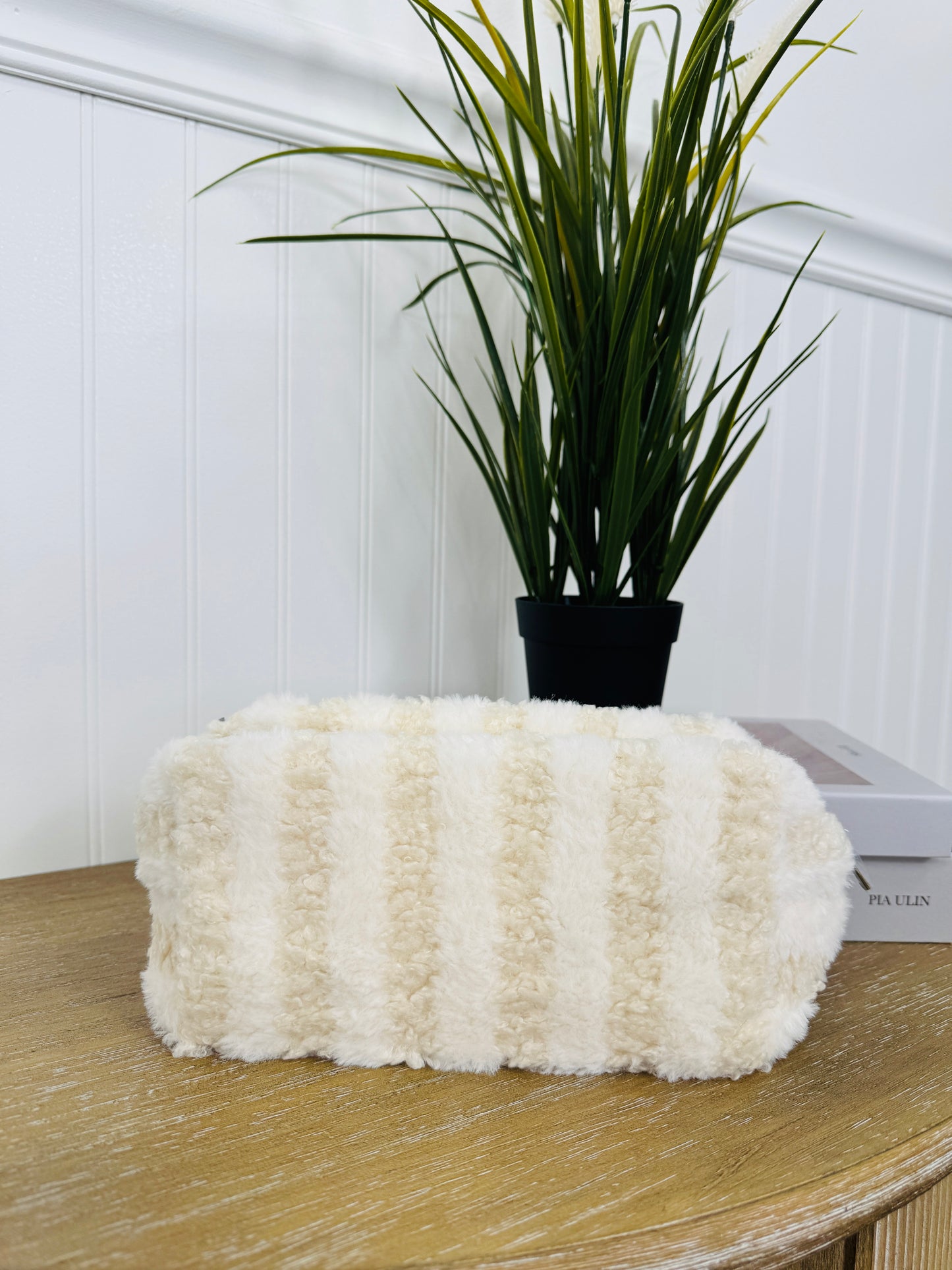 Snuggle Stripe Sherpa Pouch- Multiple Colors!