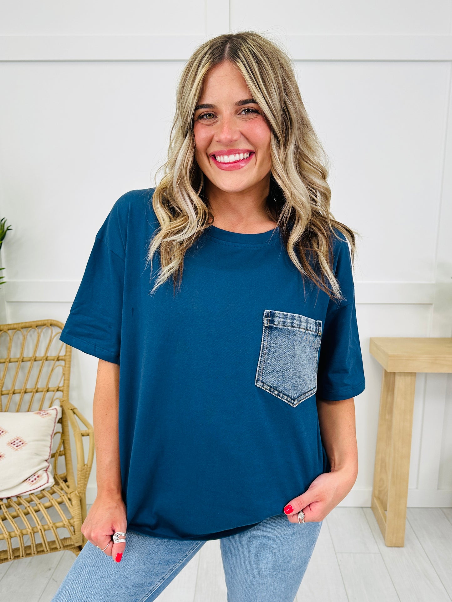 A Touch Of Denim Top- Multiple Colors!