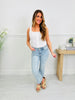 Button Bliss Tank Top In White
