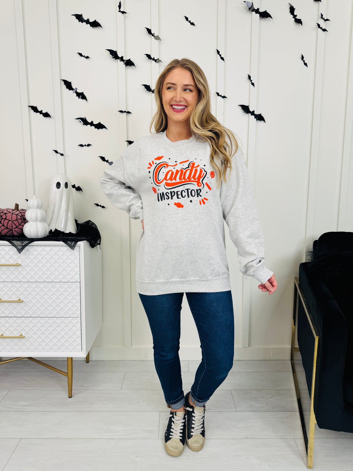 Candy Inspector Graphic Crewneck Sweatshirt