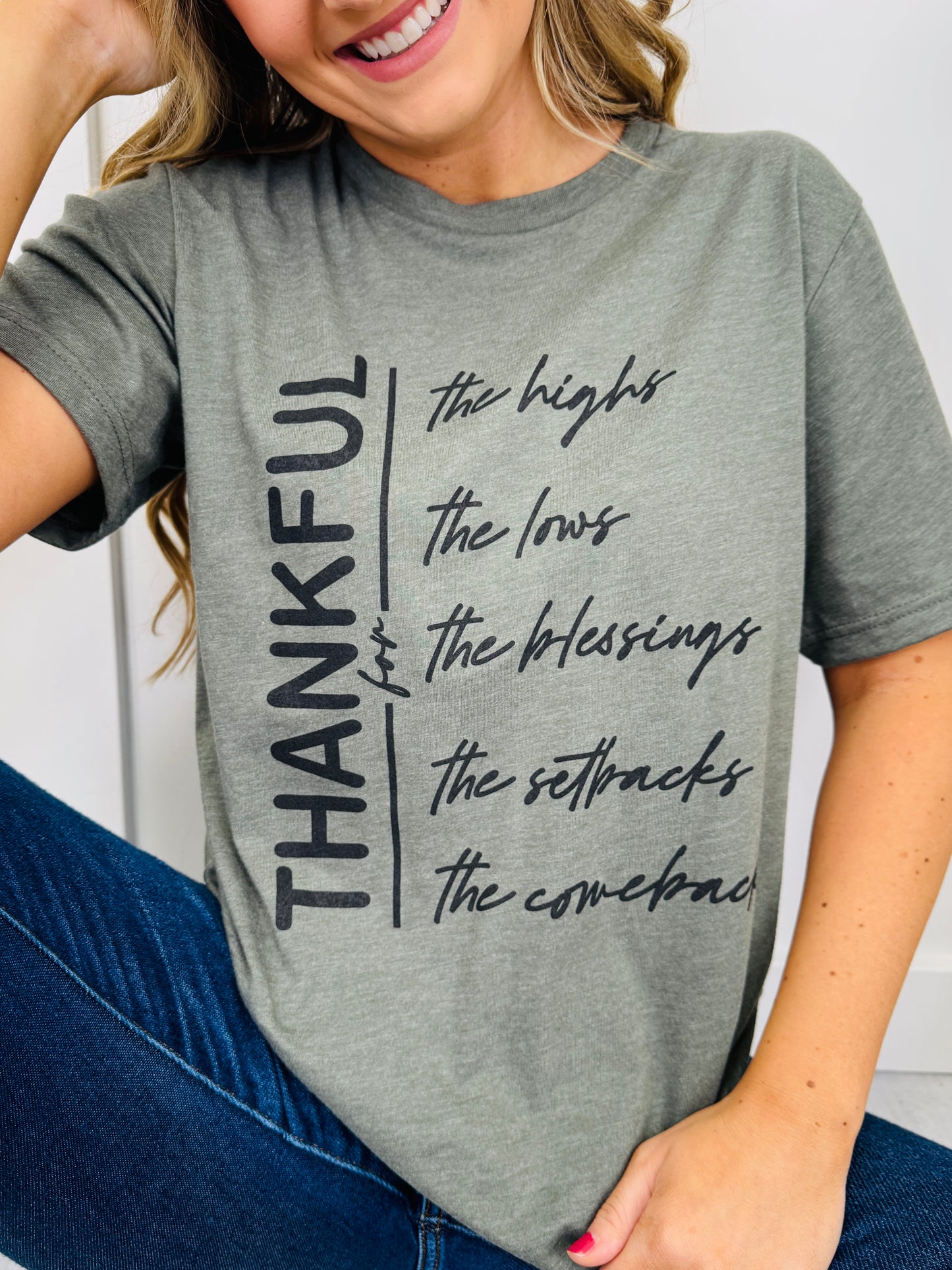 Thankful For Graphic Tee - Multiple Colors!