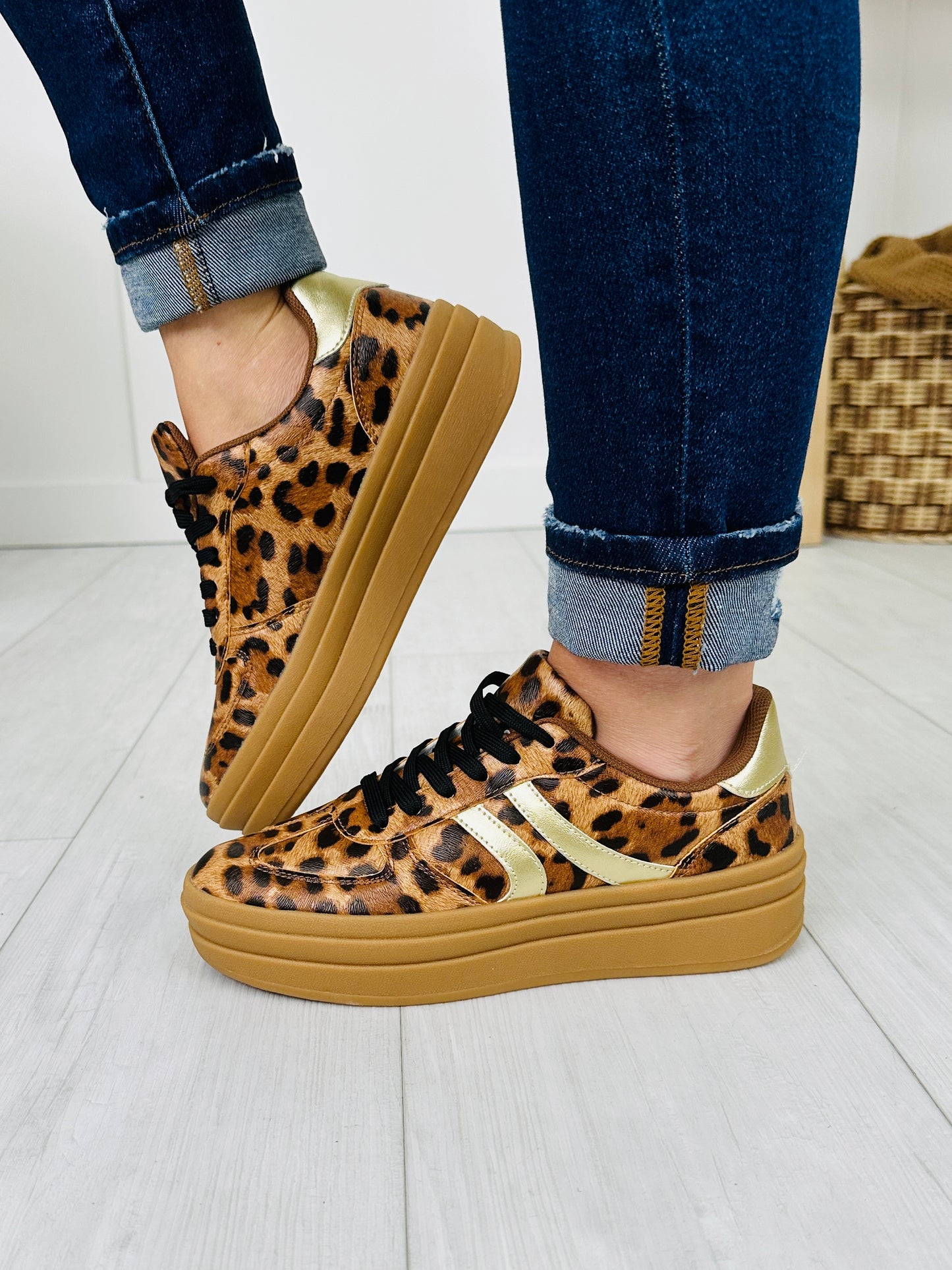 Street Sprint Sneakers in Leopard/Gold