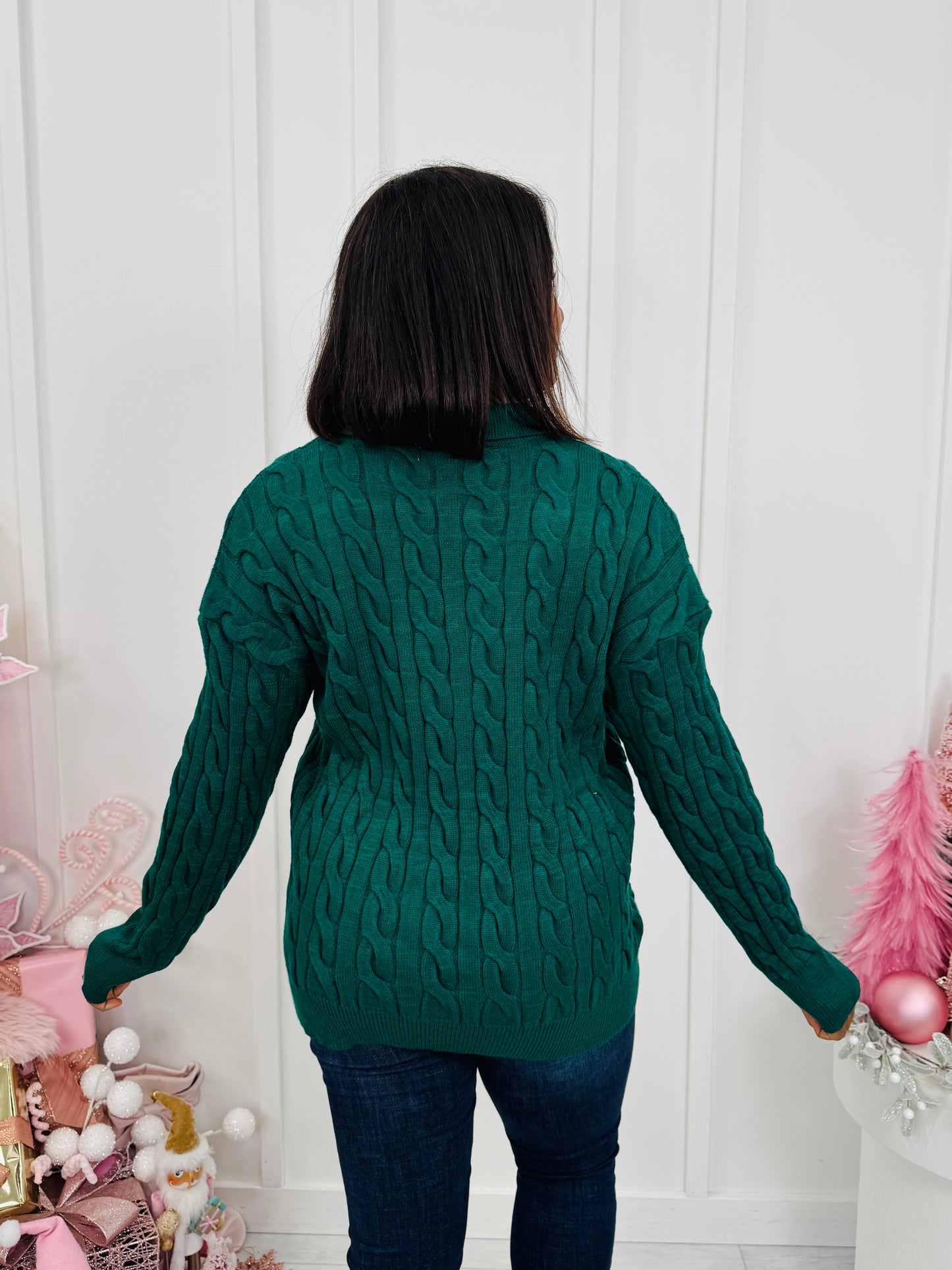 Sunday Polished Sweater in Hunter Green