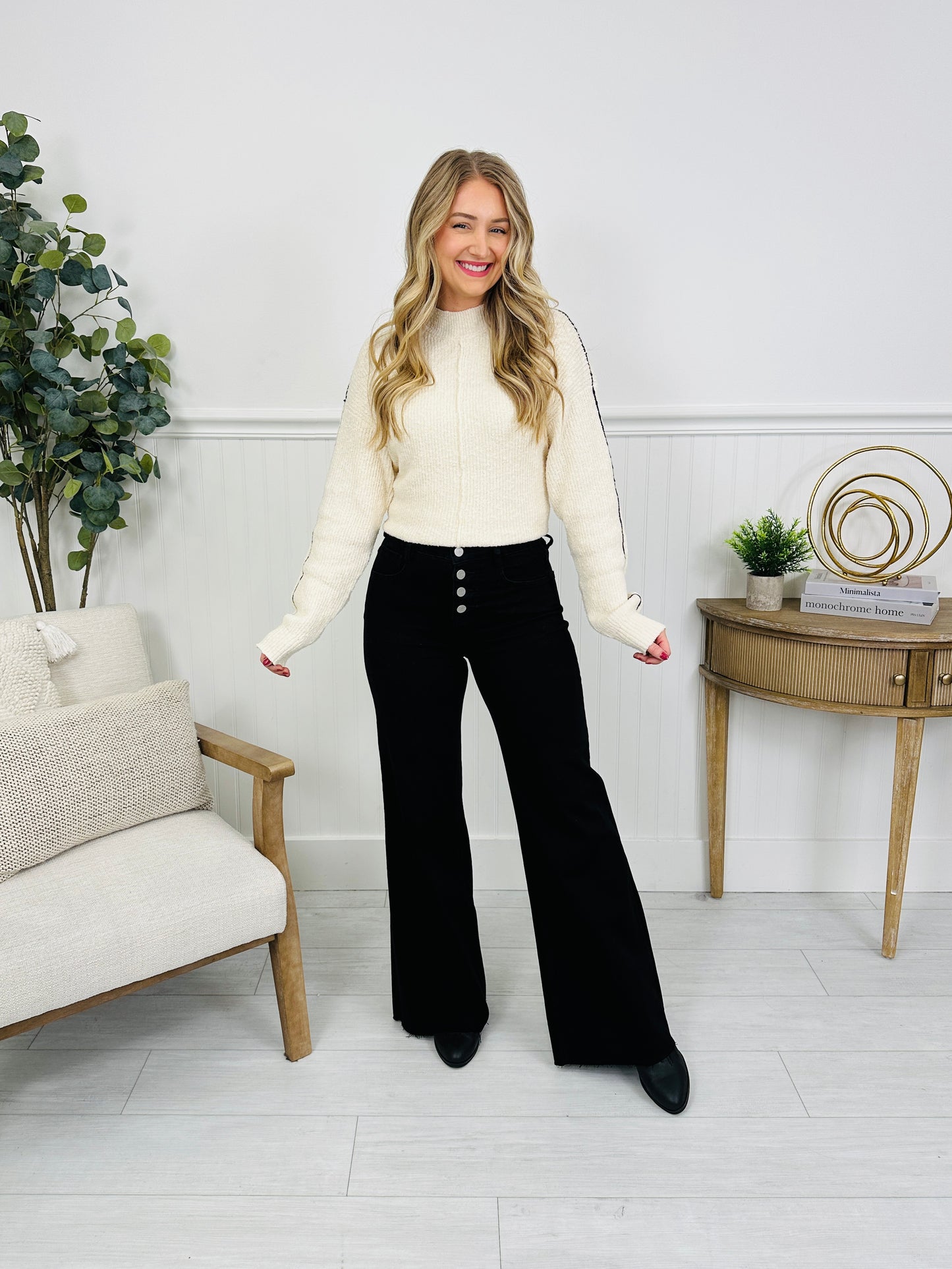 Bold Moves Tummy Control Black Wide Leg Jeans