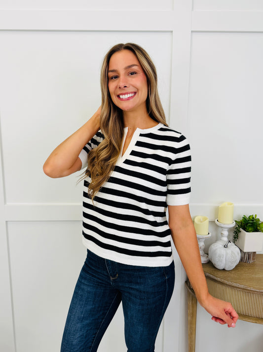 Daydream Stripes Top In Black