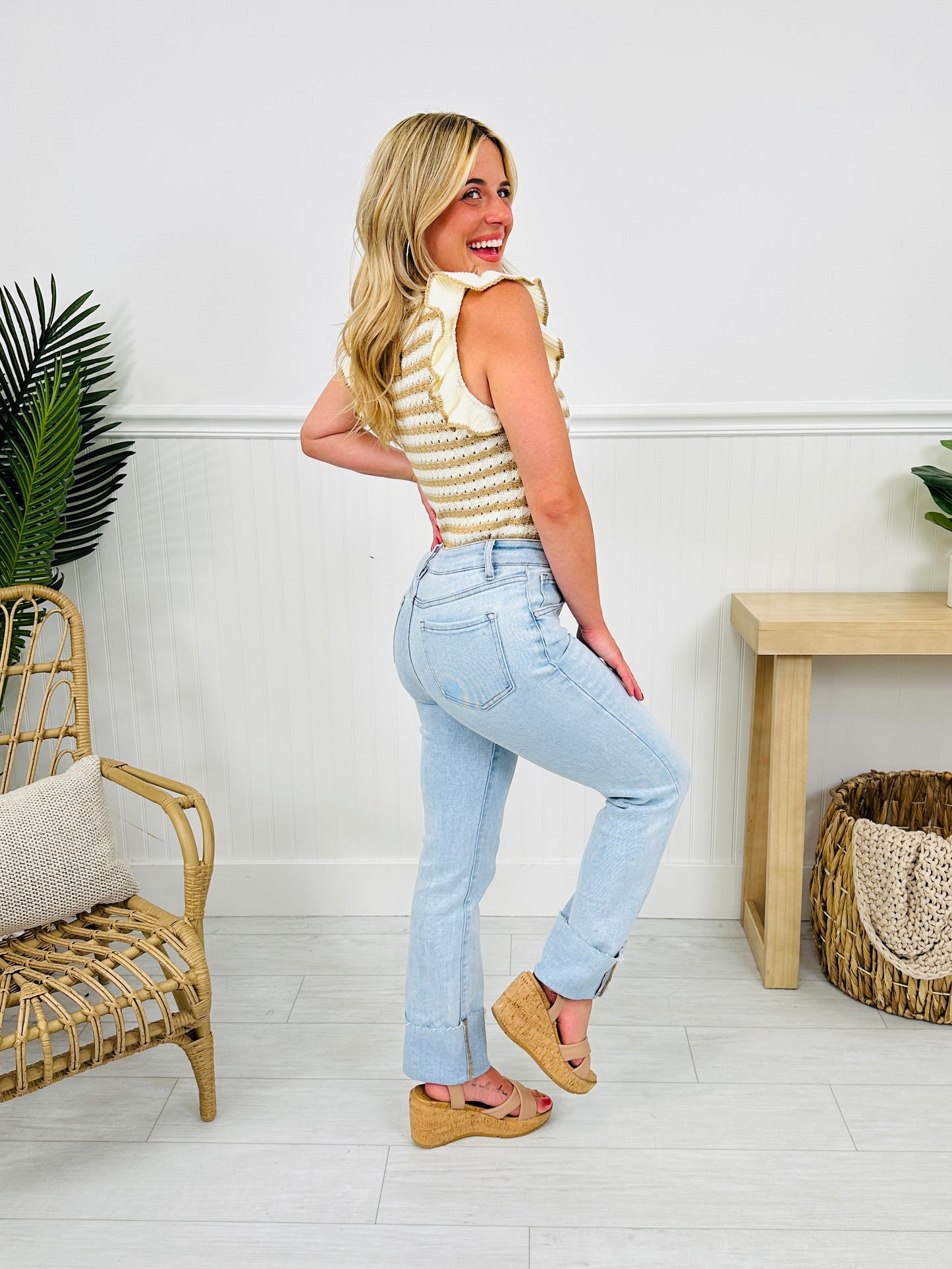 Crush On The Cuff Tummy Control Mom Jeans