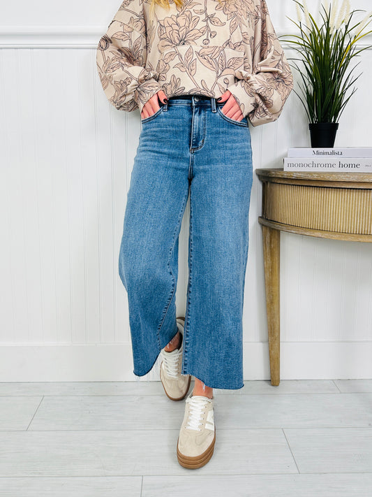Judy Blue Anything Goes Wide Leg Cropped Jeans