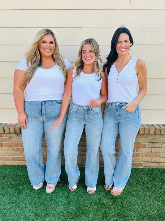 Wear Everywhere Wide Leg Tummy Control Jeans