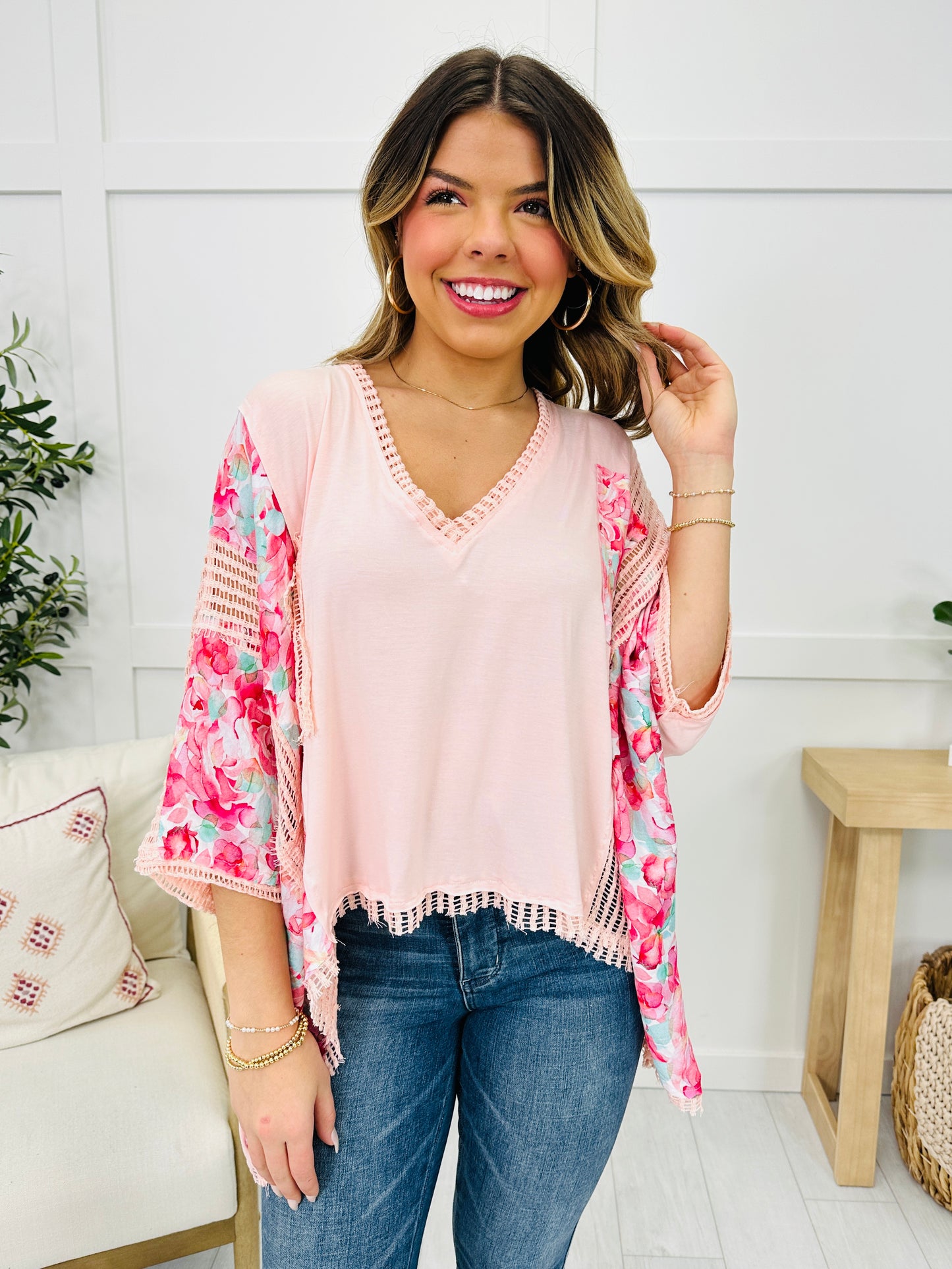 Meadow Magic Top In Soft Pink