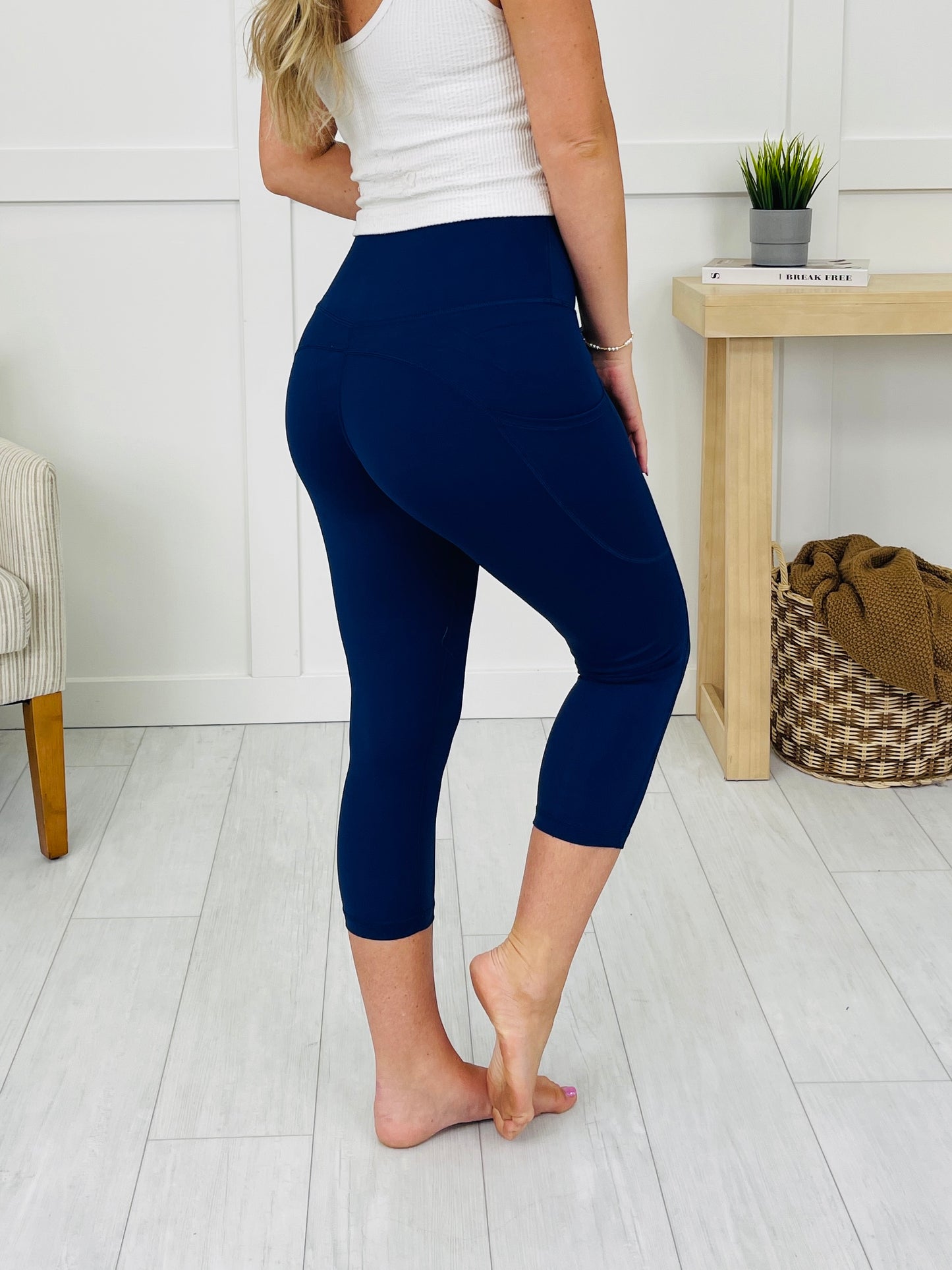 Vital Motion Capri Leggings in Navy Blue