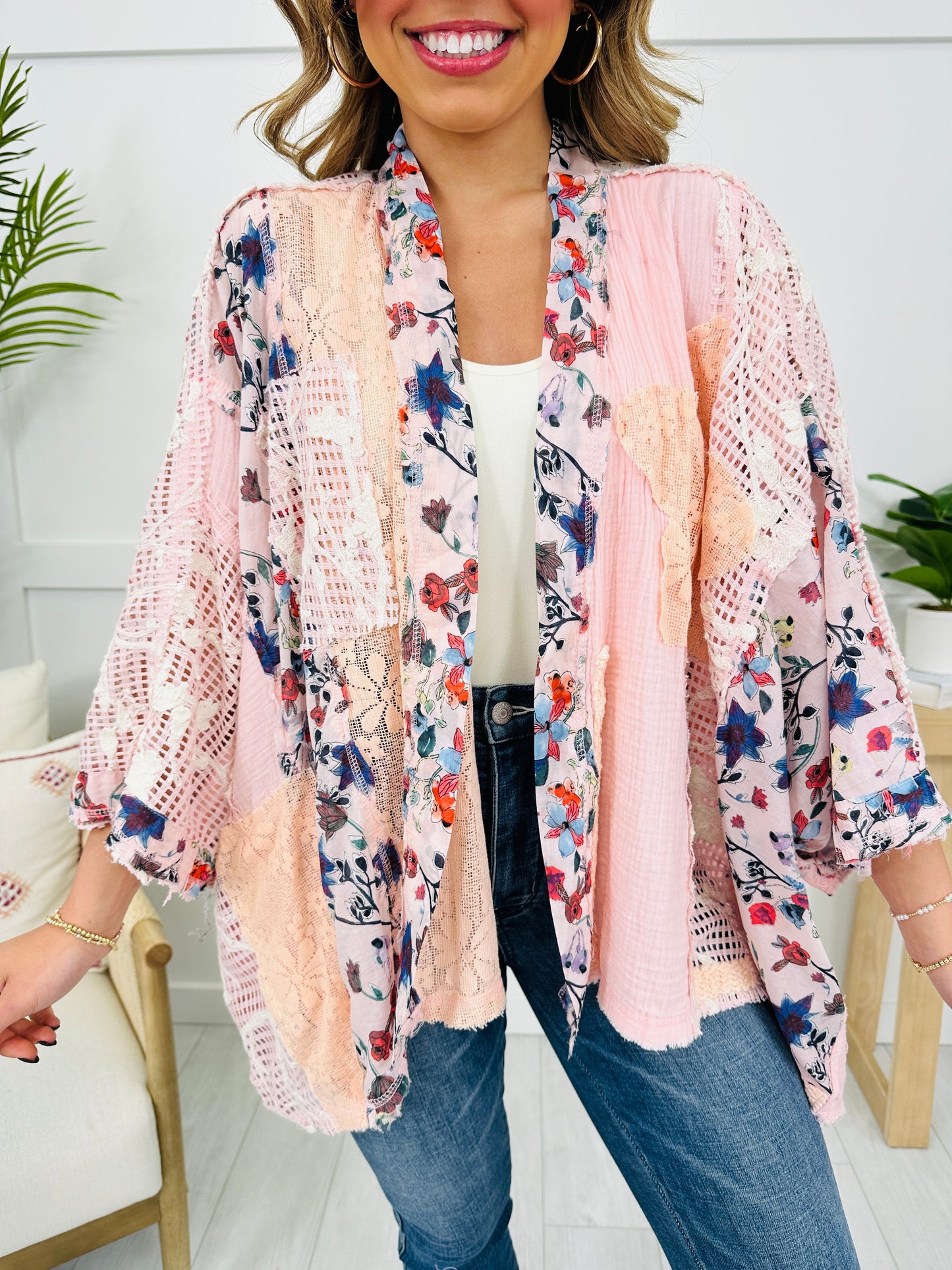 Mystic Meadow Cardigan In Blush