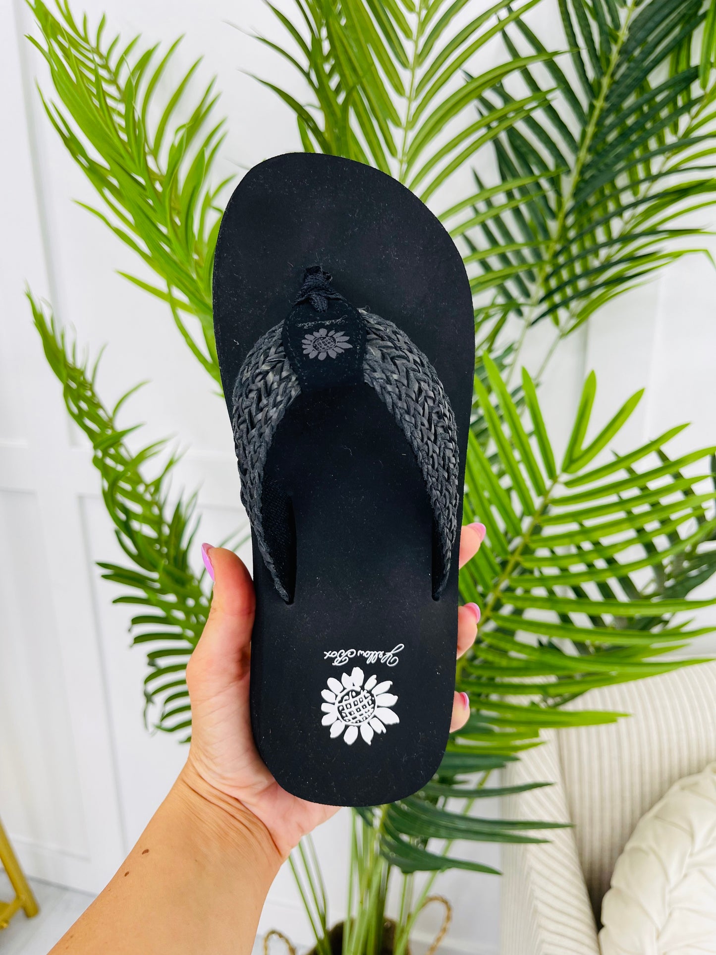 Blissfully Braided Flip Flops In Black