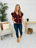 Buttoned Blooms Cardigan in Burgundy
